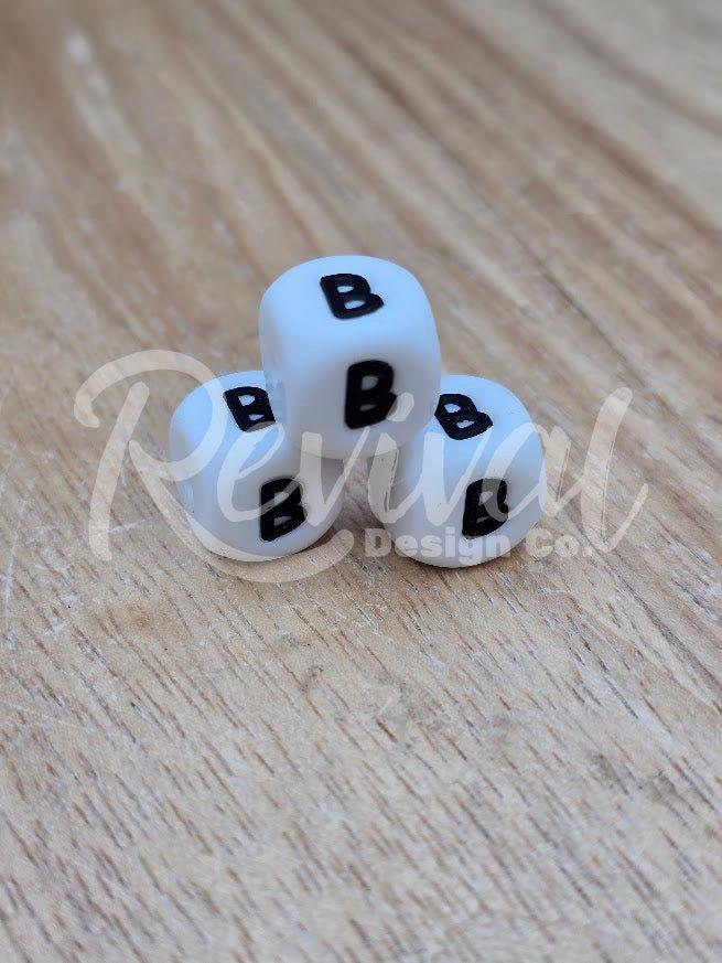 "B" - 12mm Silicone Letter Bead