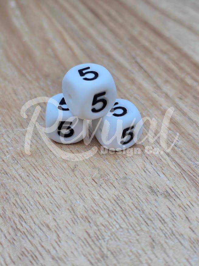 "5" - 12mm Silicone Number Bead