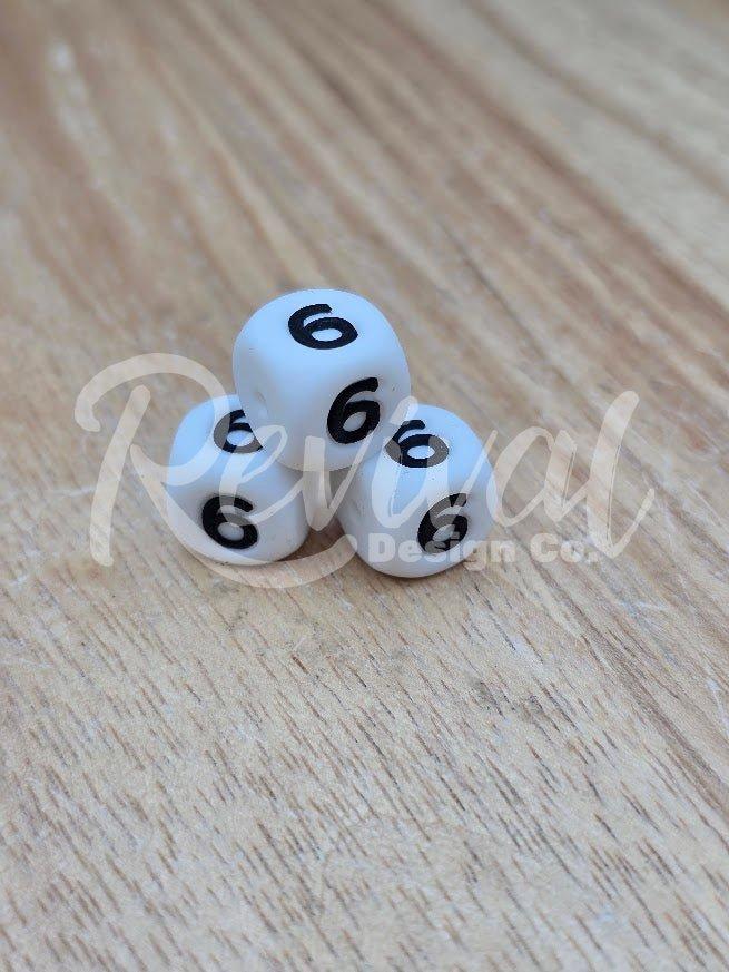 "6" - 12mm Silicone Number Bead
