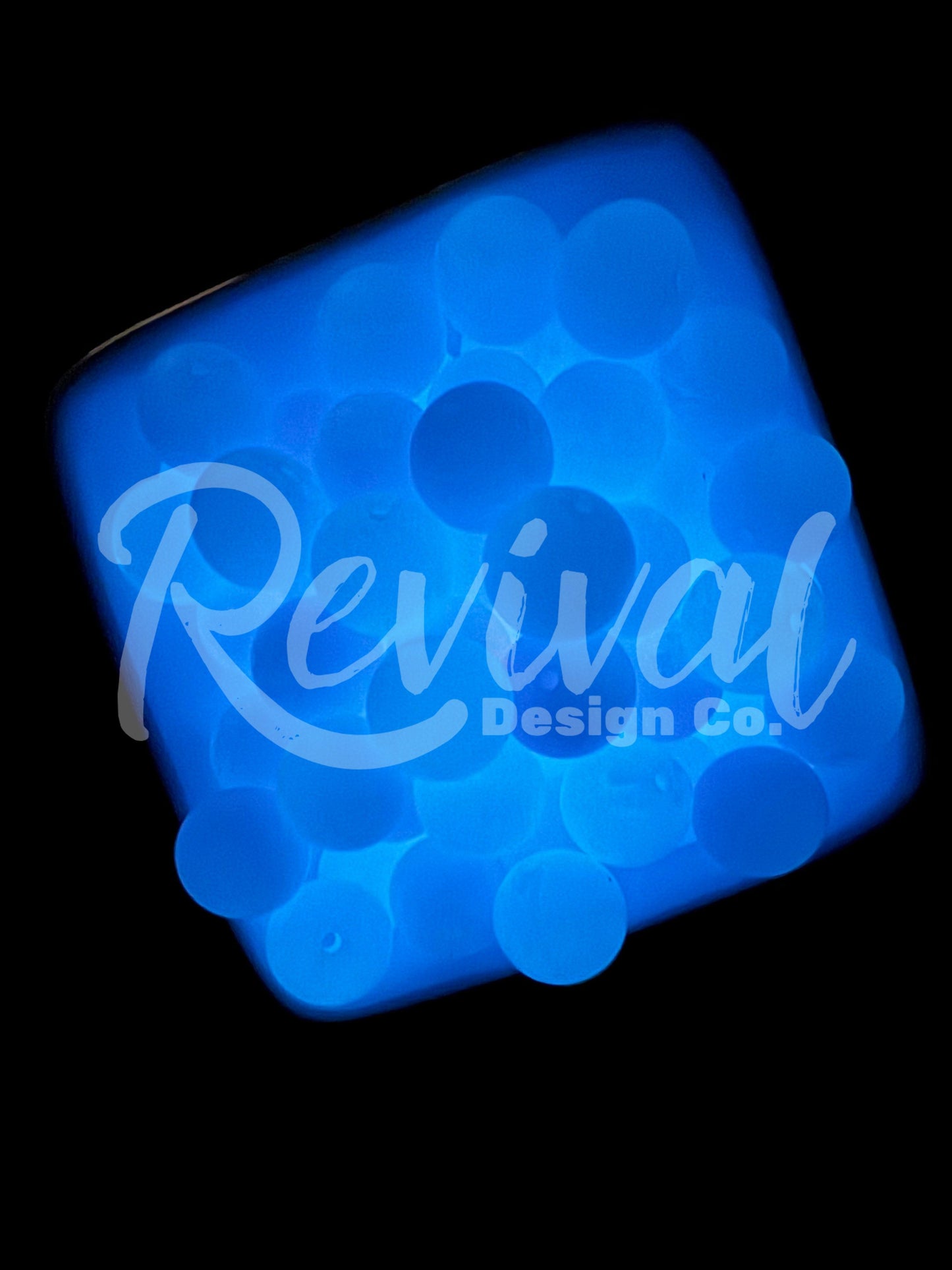 15mm Glow-In-The-Dark Silicone Bead - Purple Glow