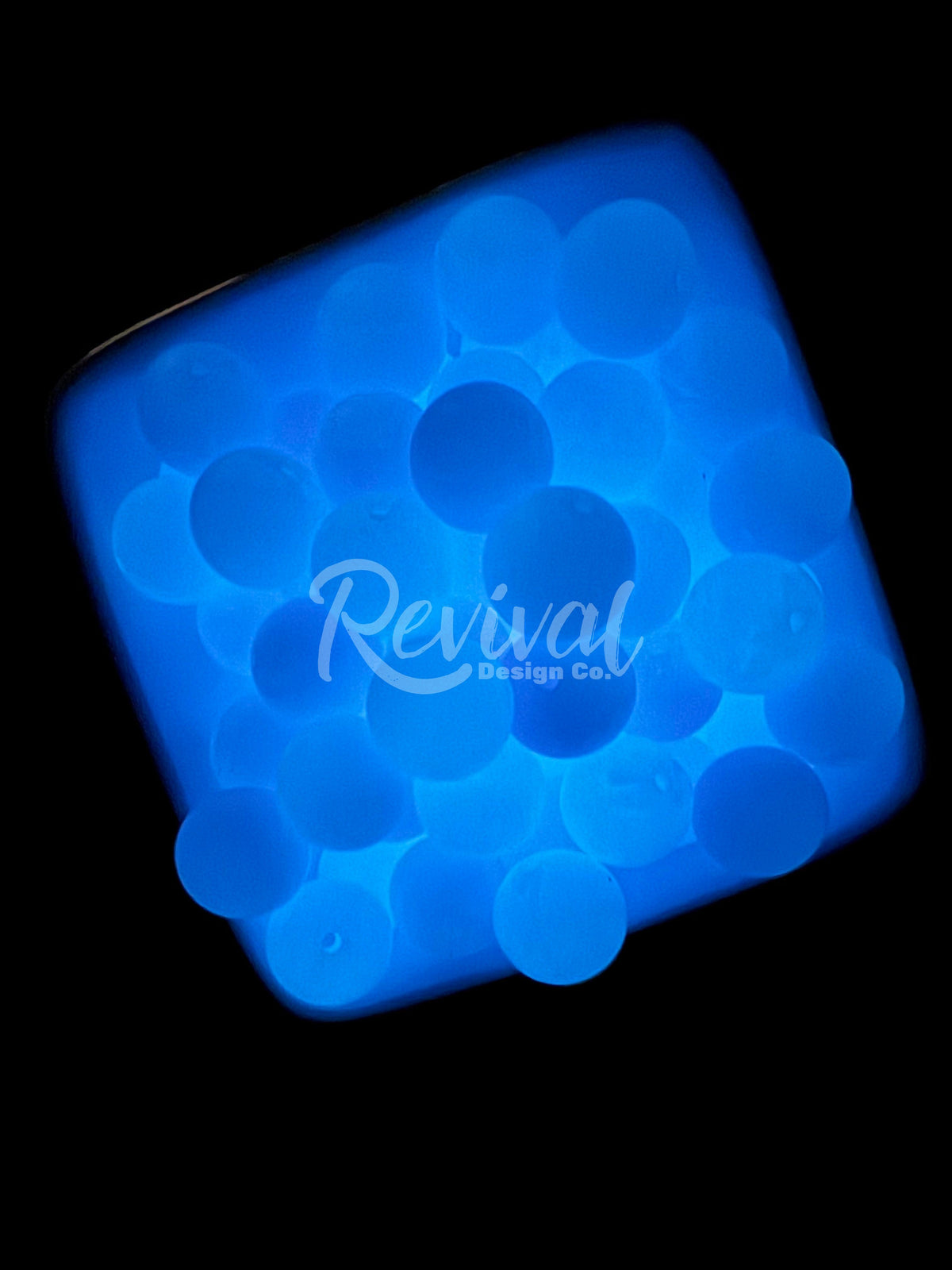 15mm Glow-In-The-Dark Silicone Bead - Purple Glow