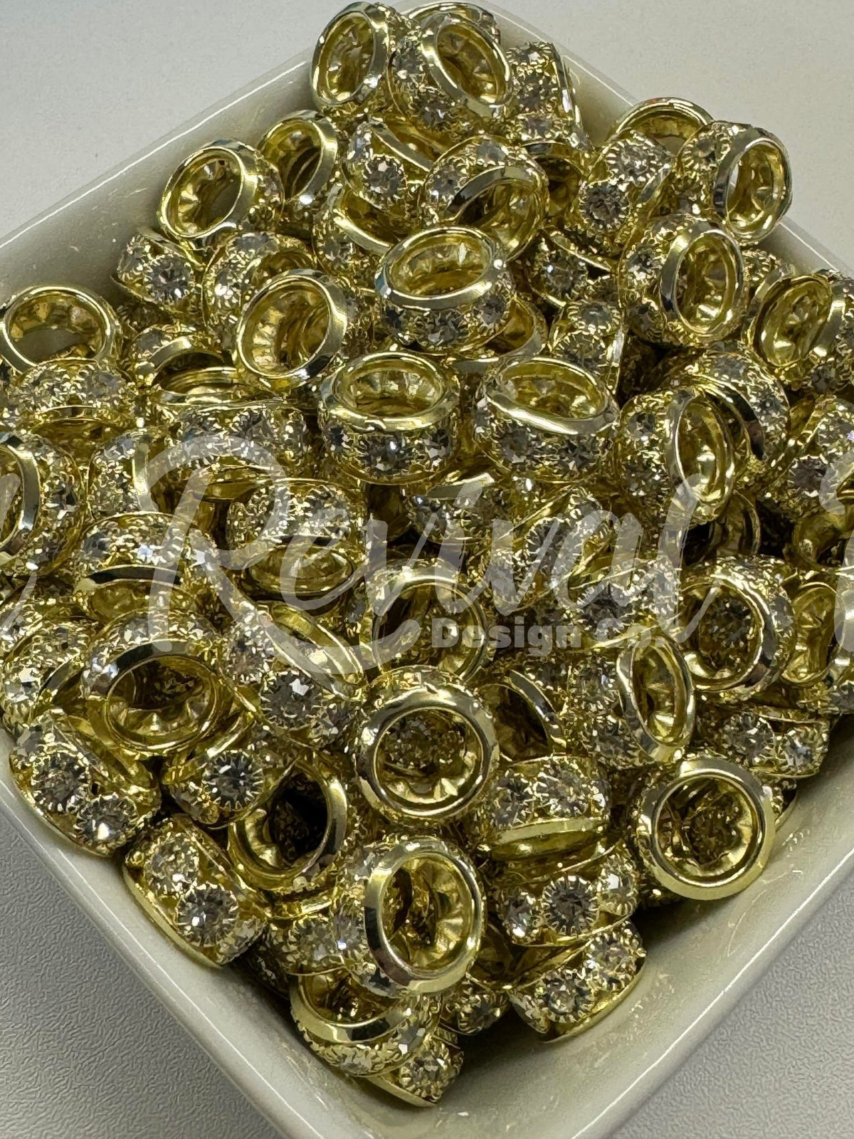 Chunky Rhinestone Spacer - Gold