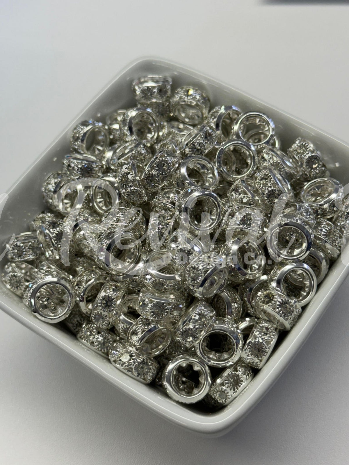 Chunky Rhinestone Spacer - Silver
