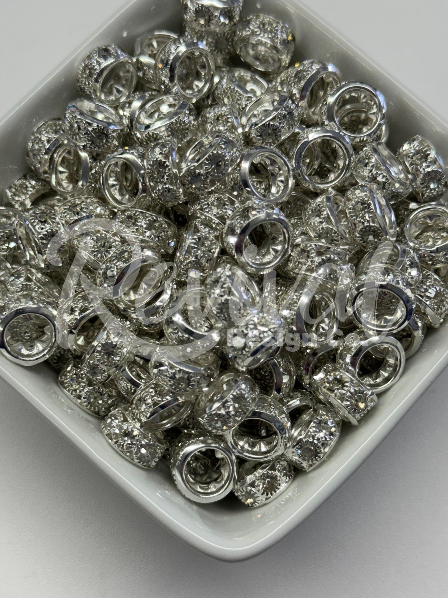 Chunky Rhinestone Spacer - Silver