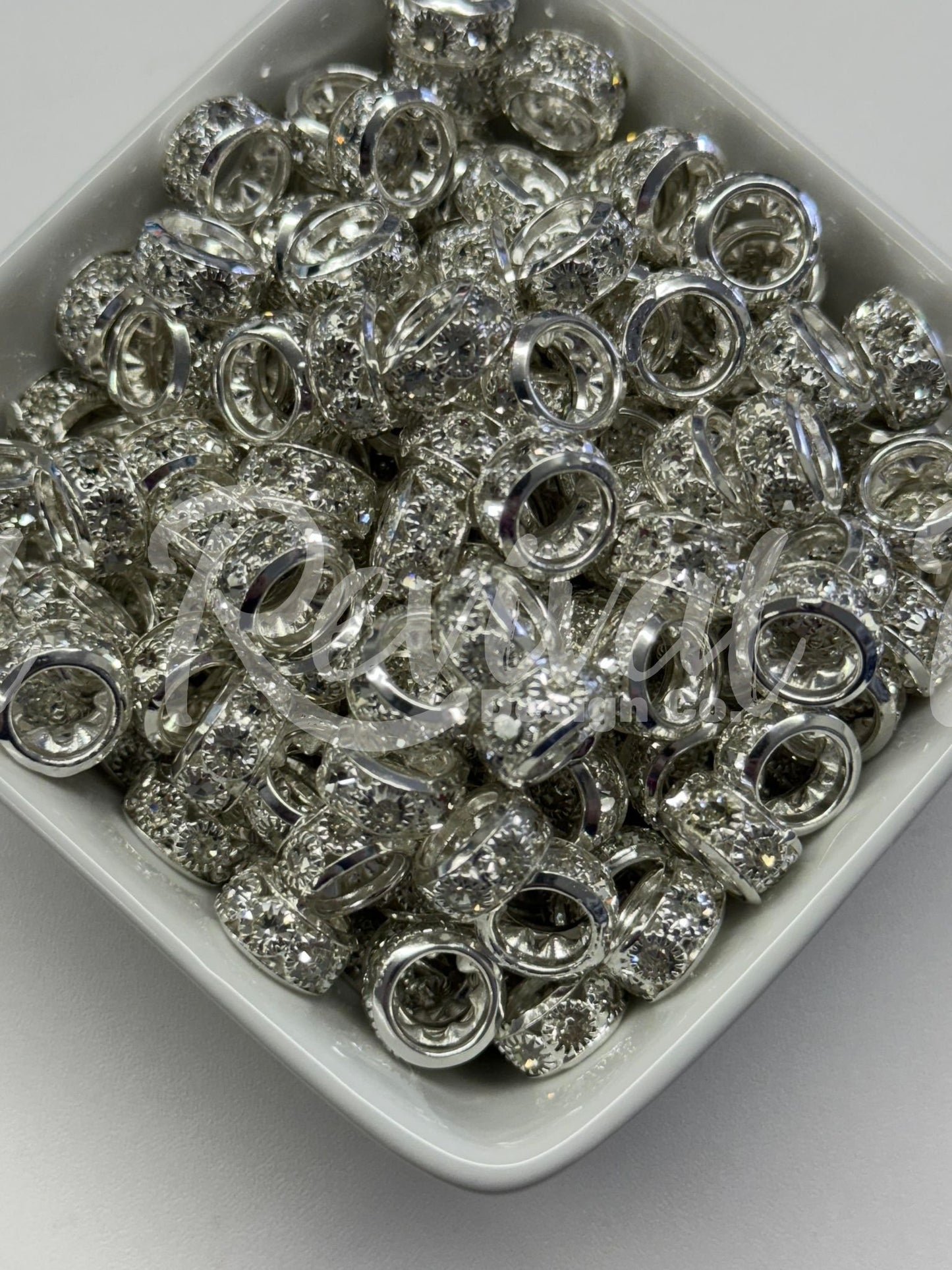 Chunky Rhinestone Spacer - Silver