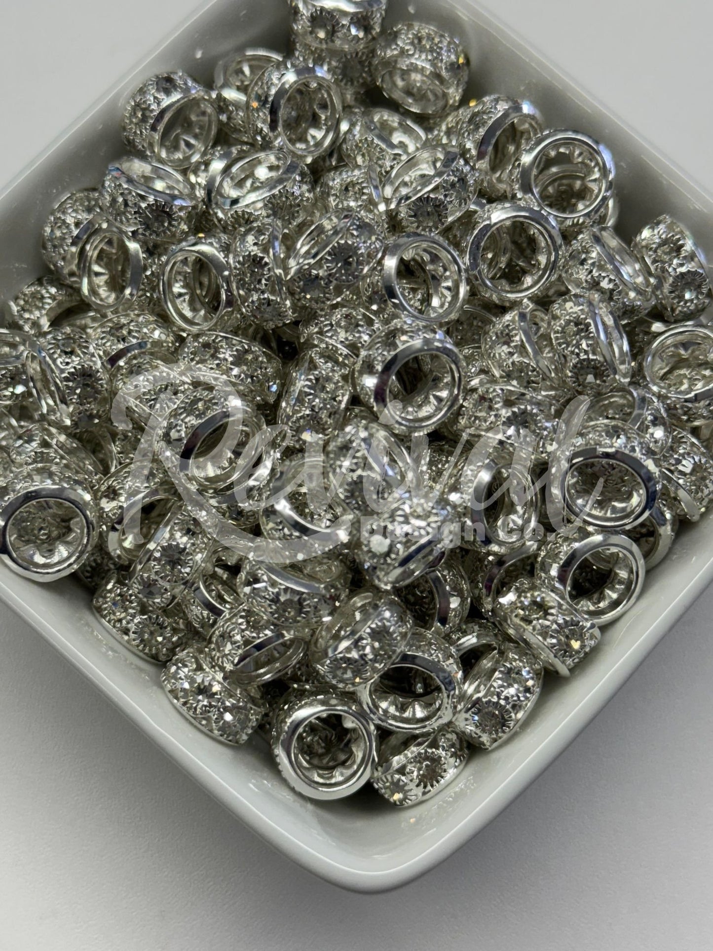 Chunky Rhinestone Spacer - Silver