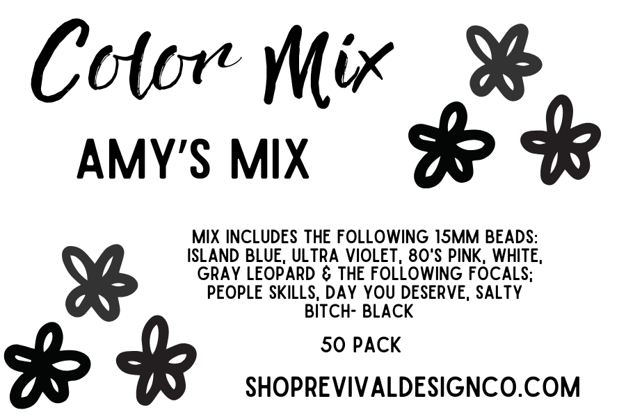 Amy's Color Mix - Focals & 15mm Silicone Beads - 50 Pack