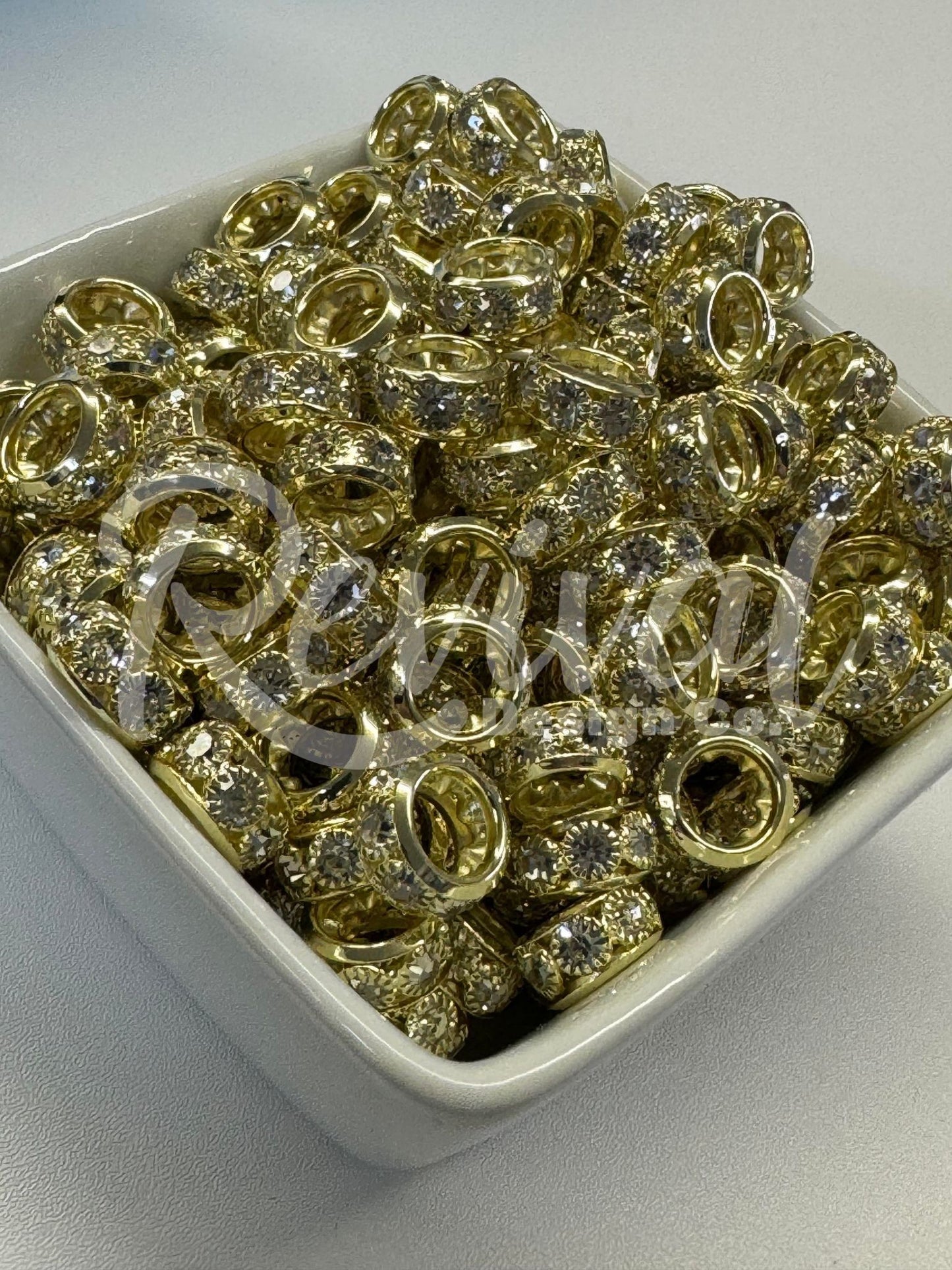 Chunky Rhinestone Spacer - Gold