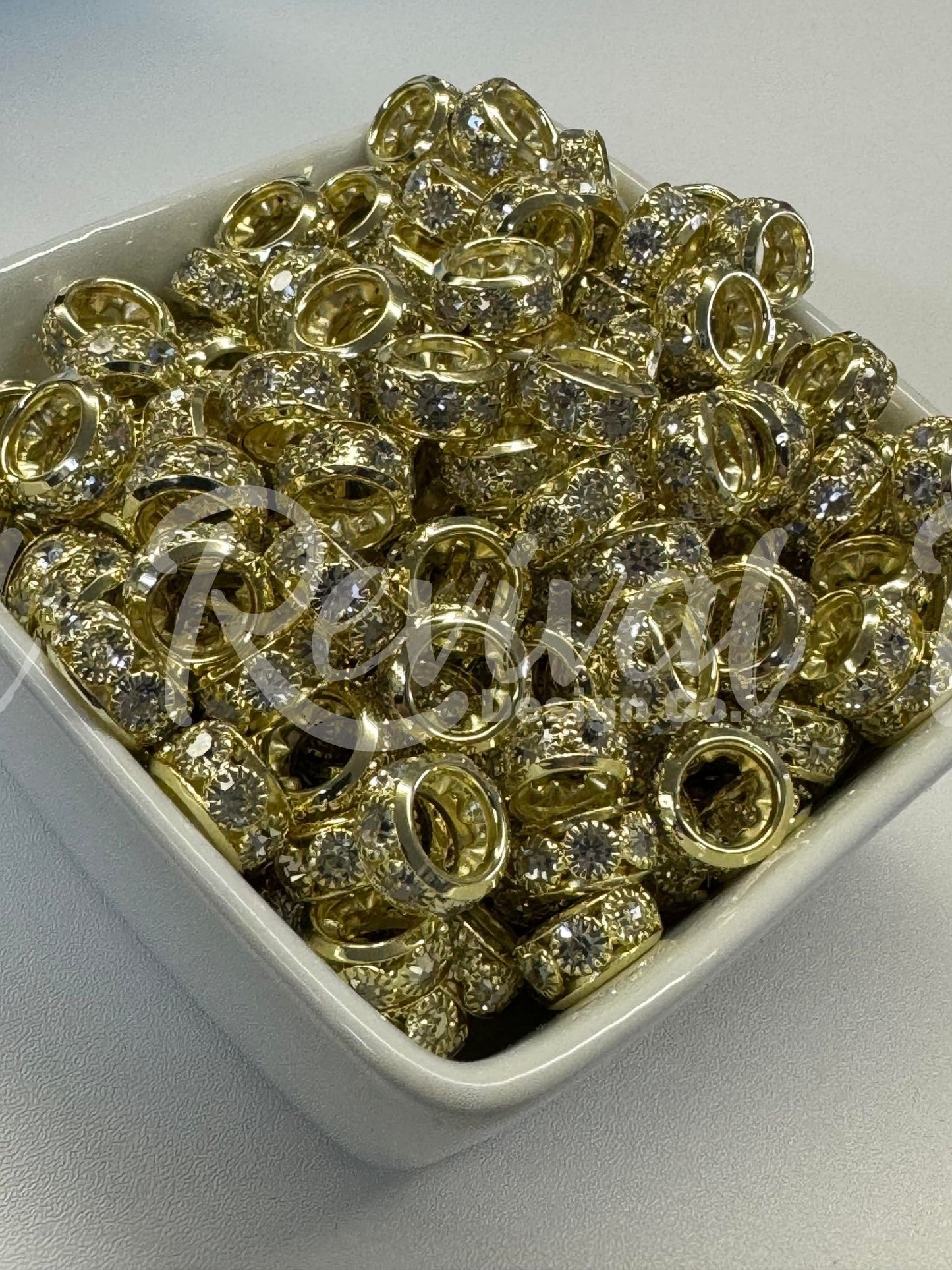 Chunky Rhinestone Spacer - Gold