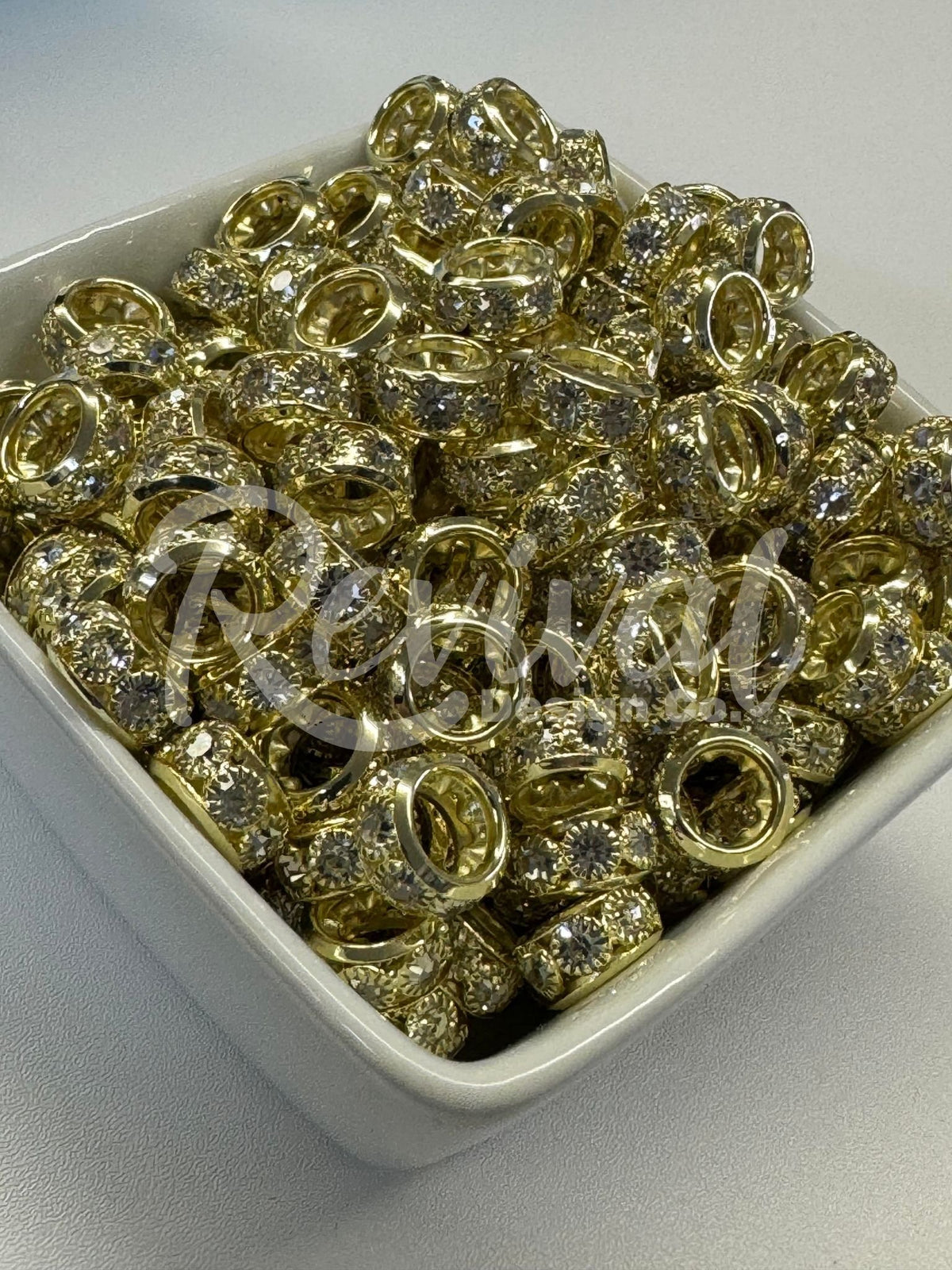 Chunky Rhinestone Spacer - Gold