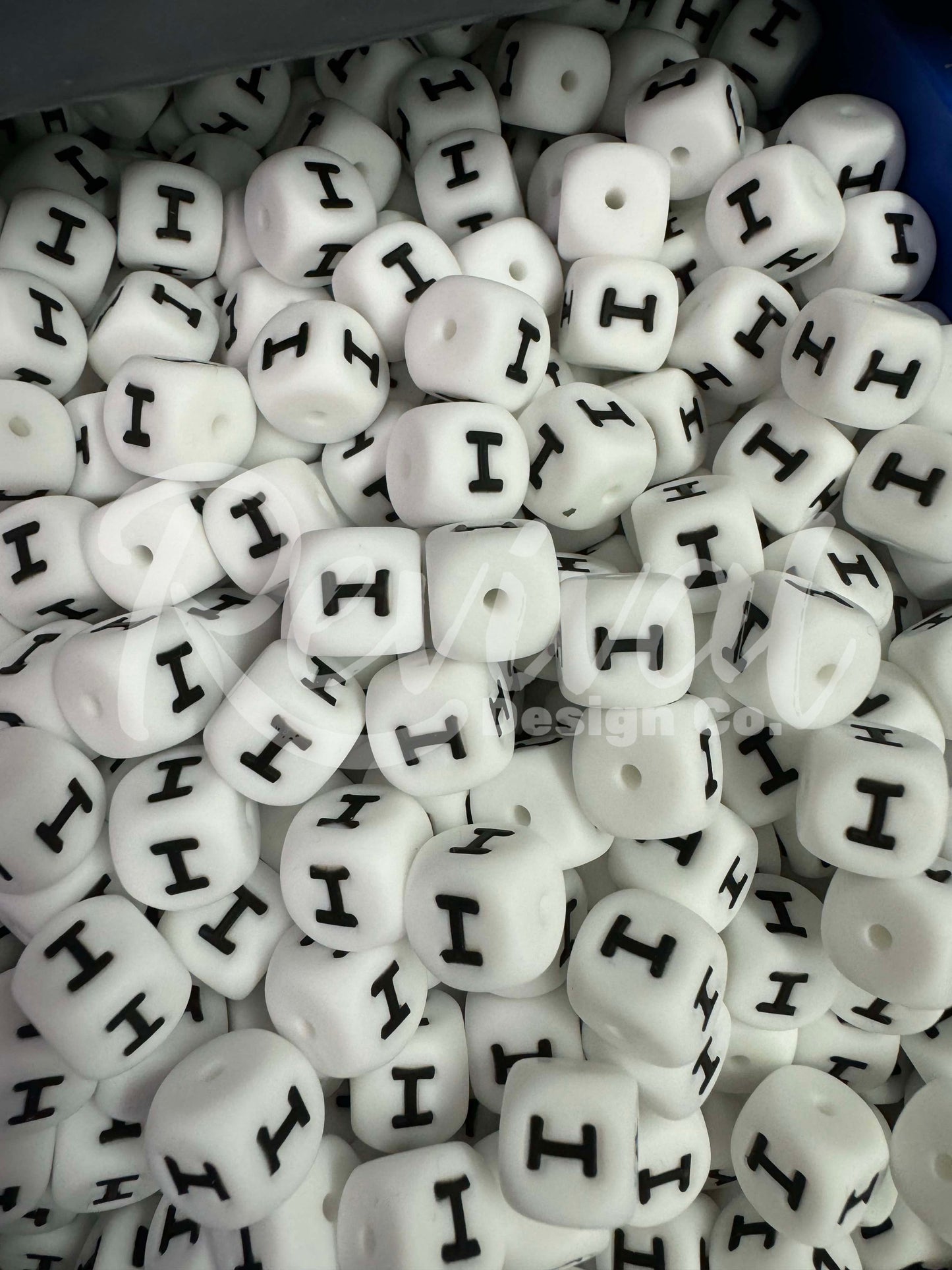 "I" - 12mm Silicone Letter Bead