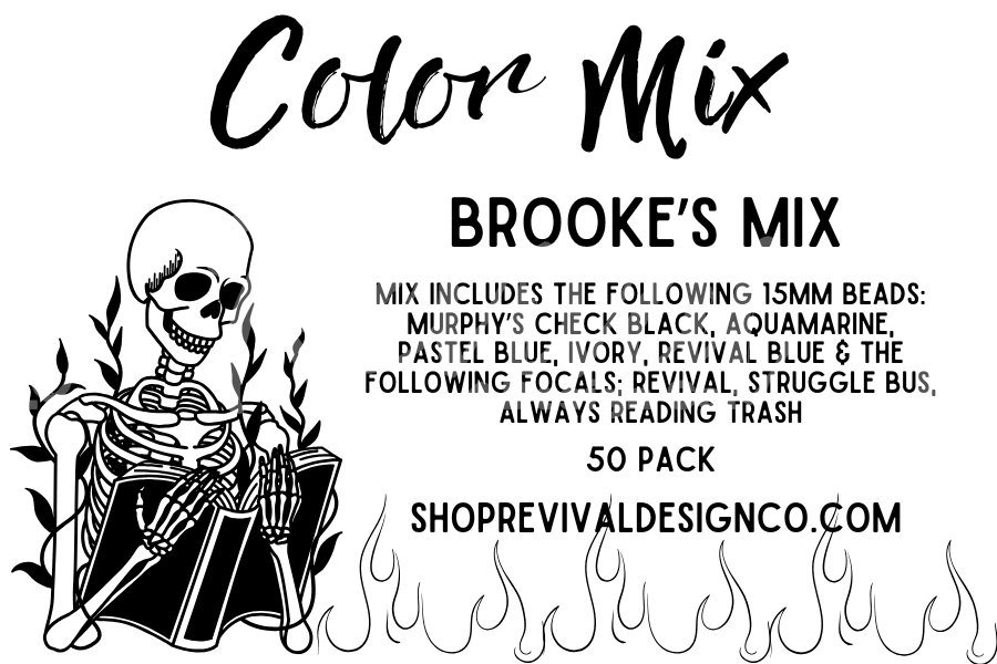 Brooke's Color Mix - Focals & 15mm Silicone Beads - 50 Pack