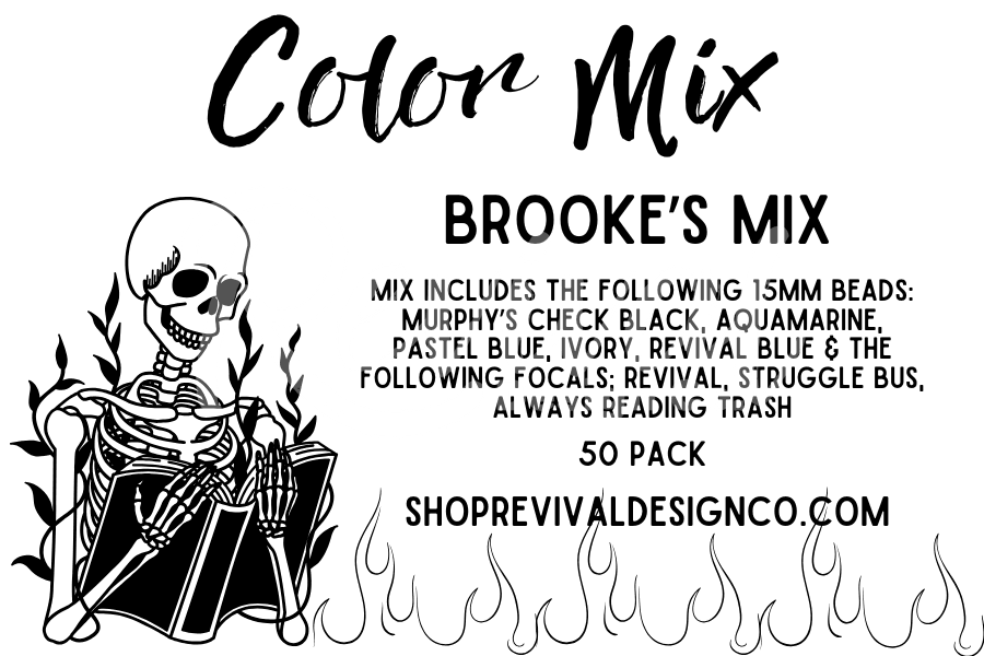 Brooke's Color Mix - Focals & 15mm Silicone Beads - 50 Pack