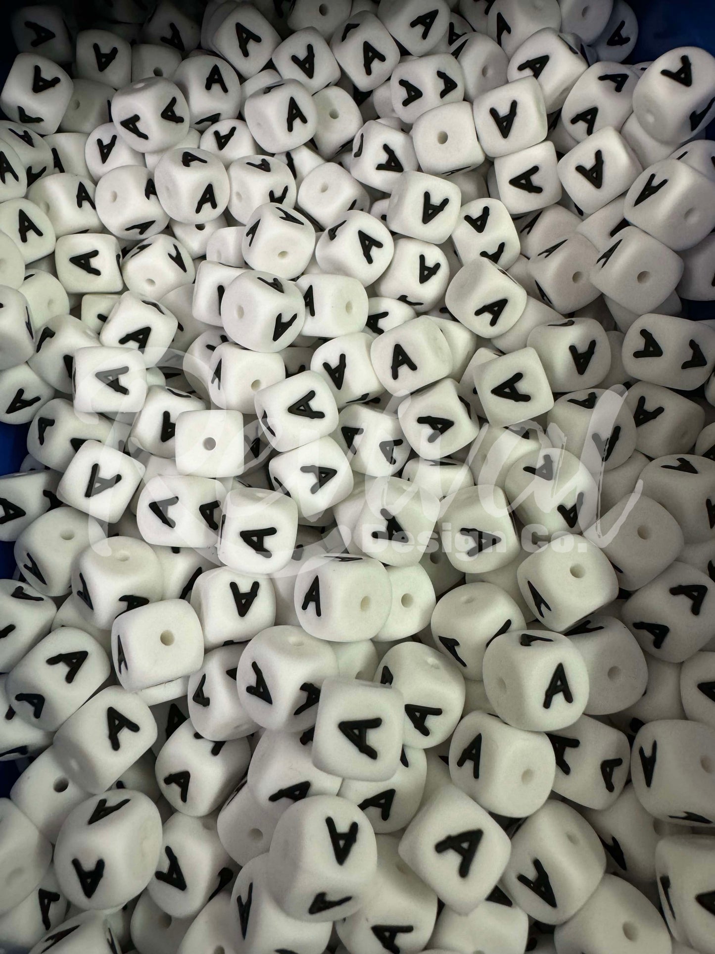 "A" - 12mm Silicone Letter Bead