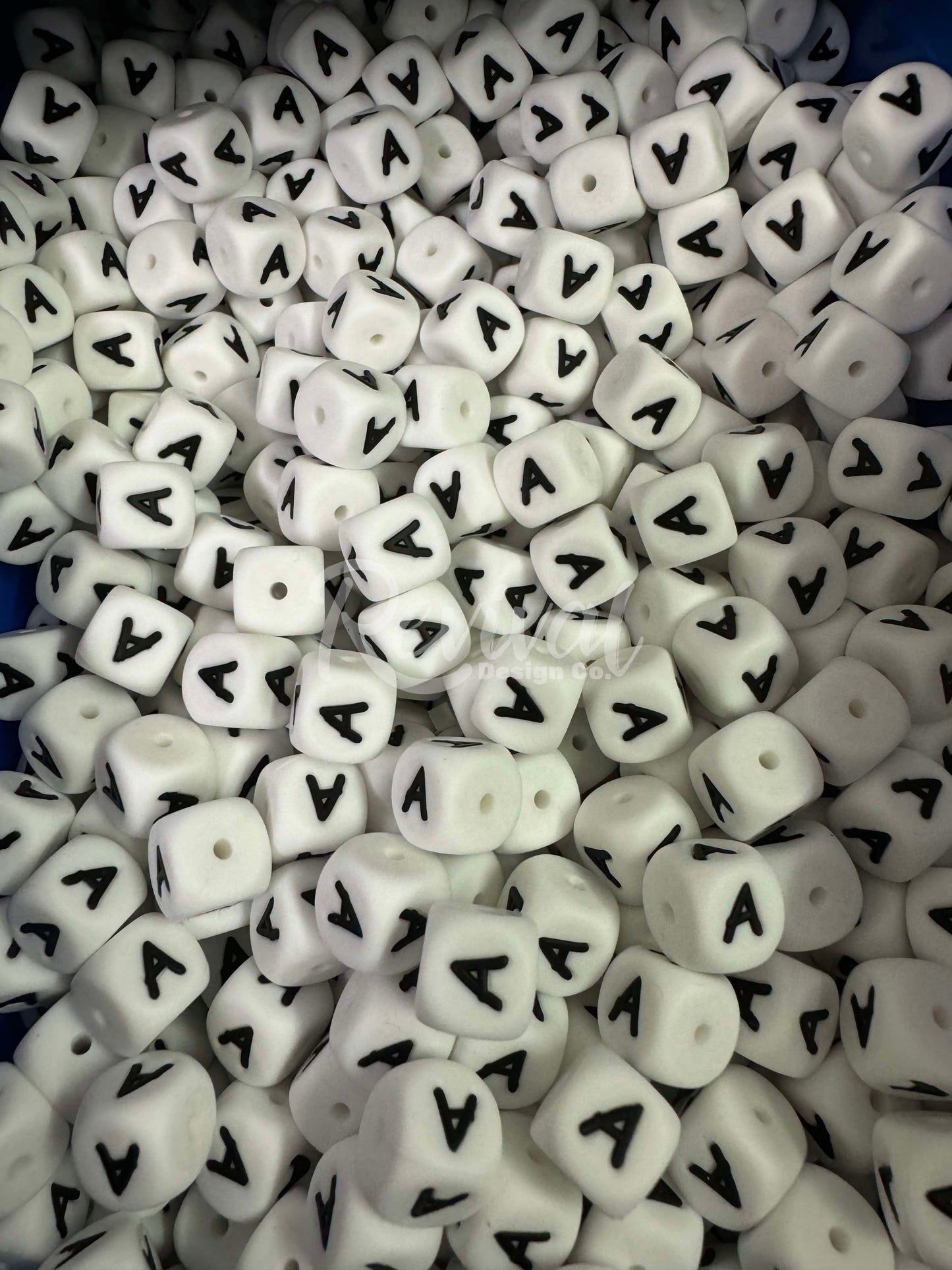 "A" - 12mm Silicone Letter Bead