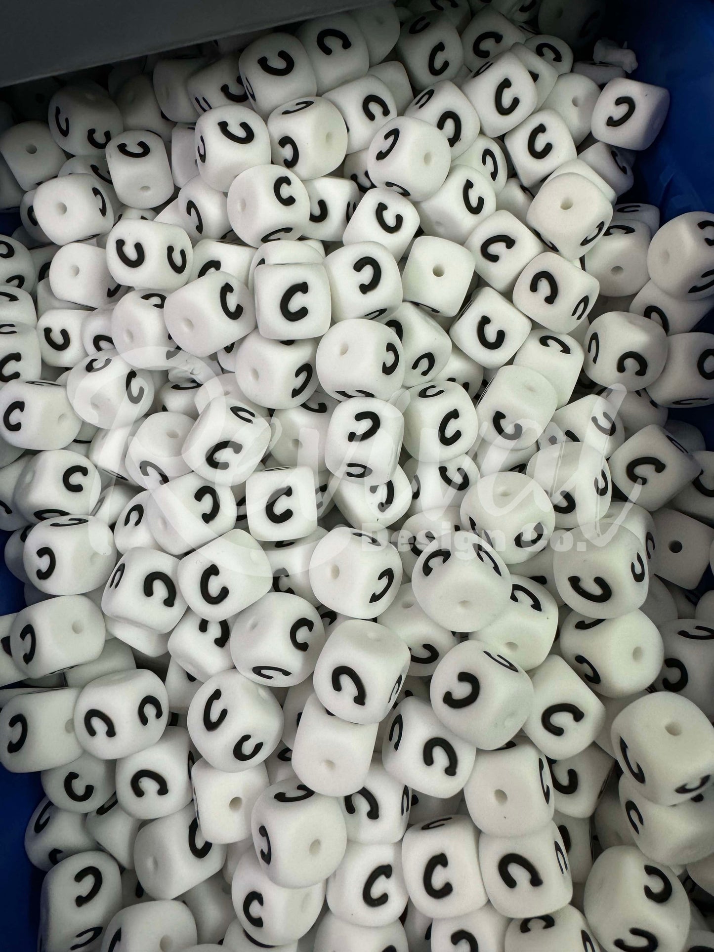 "C" - 12mm Silicone Letter Bead