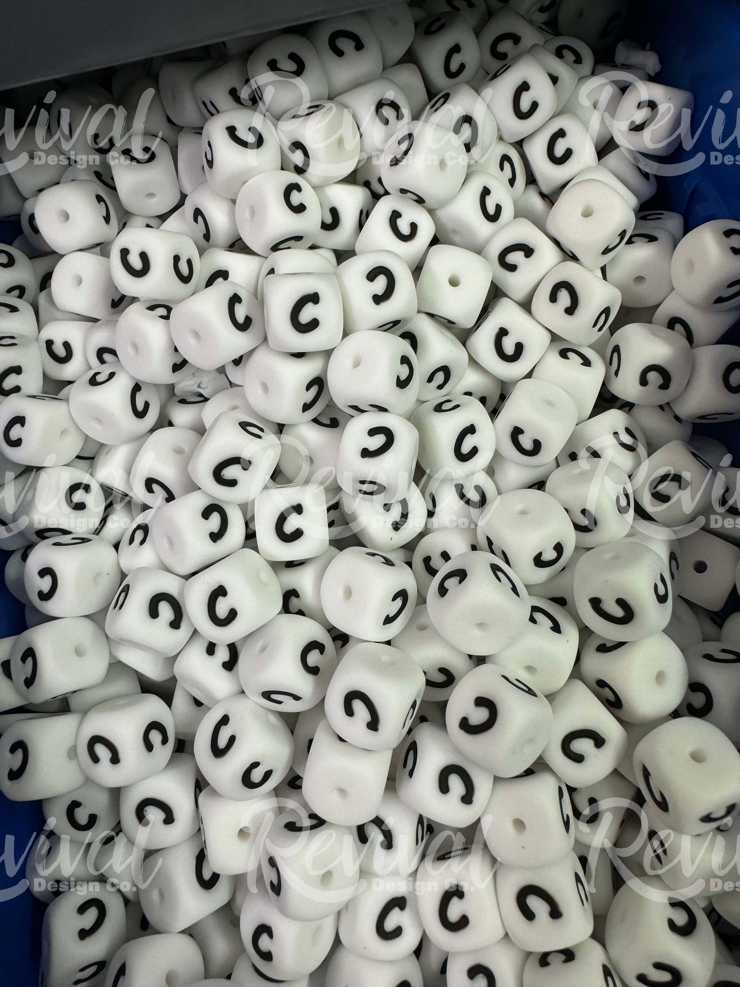 "C" - 12mm Silicone Letter Bead