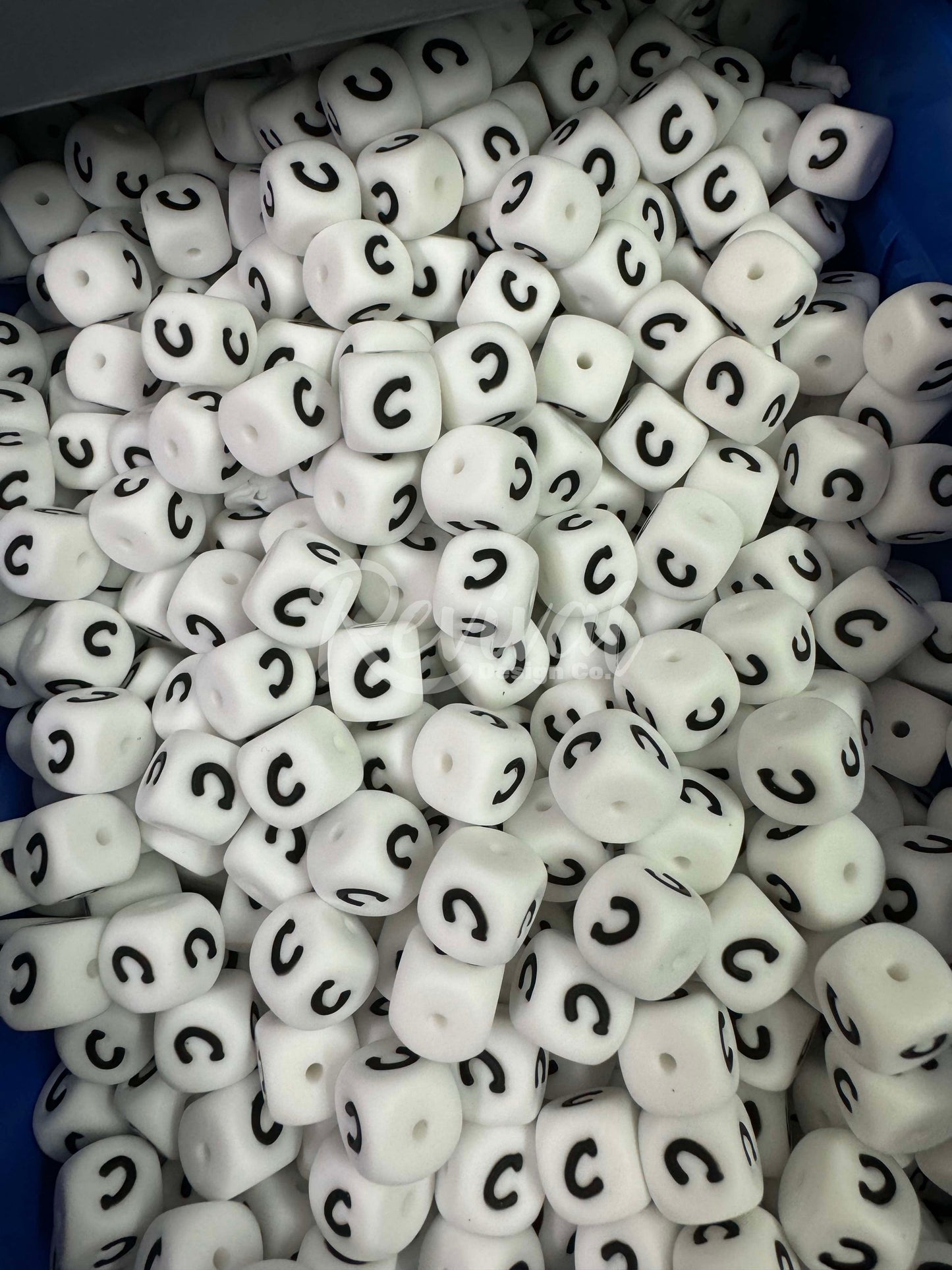 "C" - 12mm Silicone Letter Bead