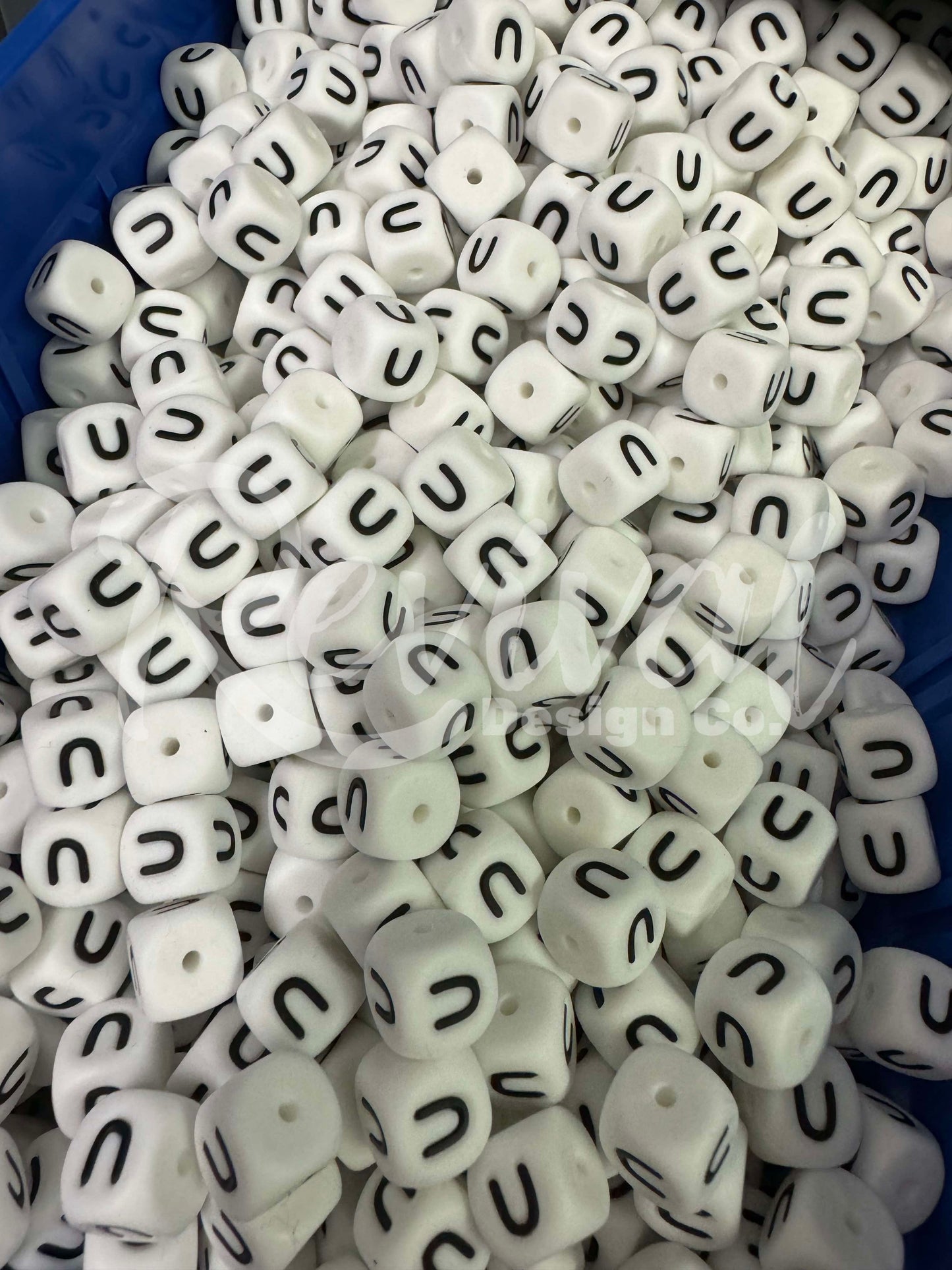 "U" - 12mm Silicone Letter Bead