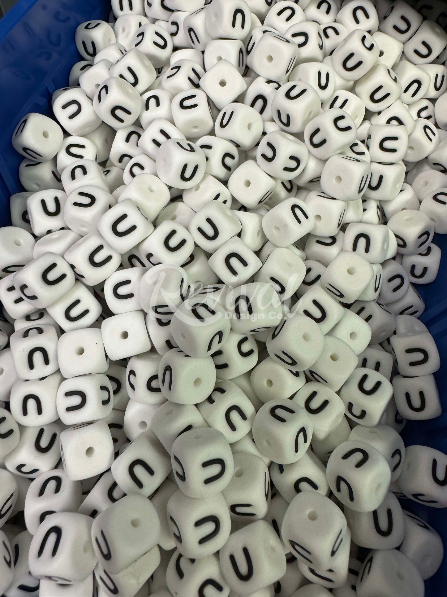 "U" - 12mm Silicone Letter Bead