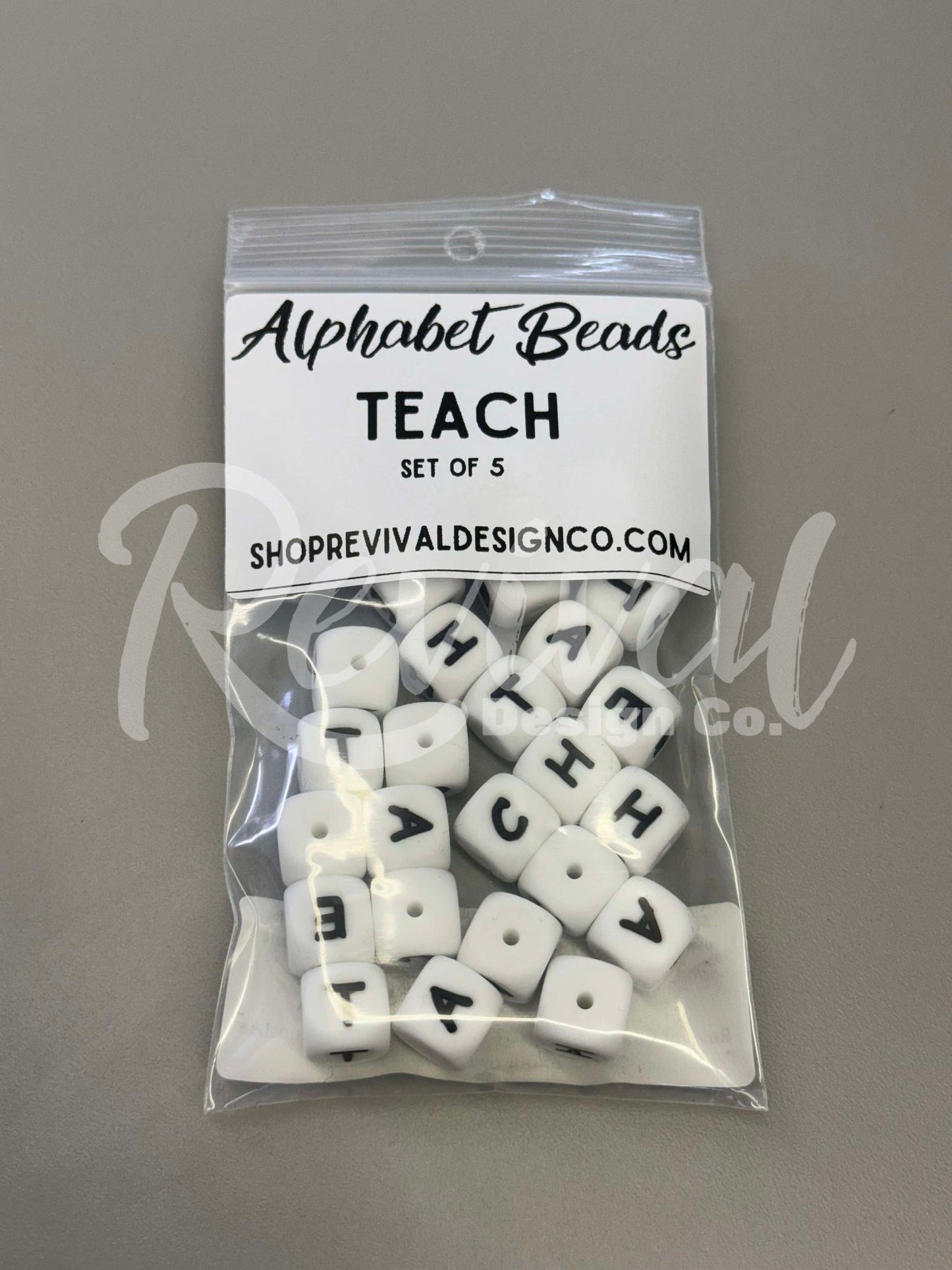 "TEACH" - Silicone Letter Bead Set (PACK OF 5)