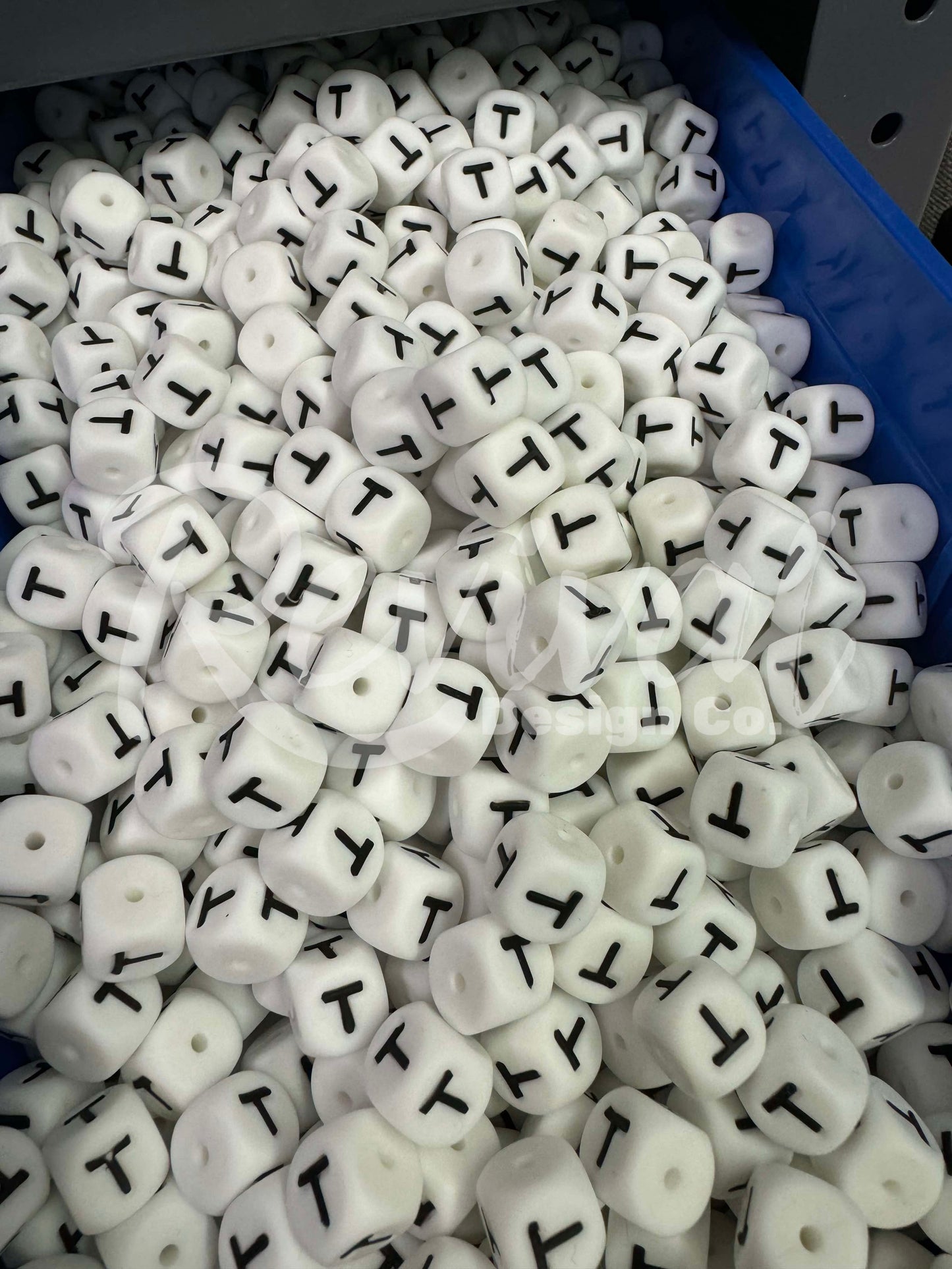 "T" - 12mm Silicone Letter Bead