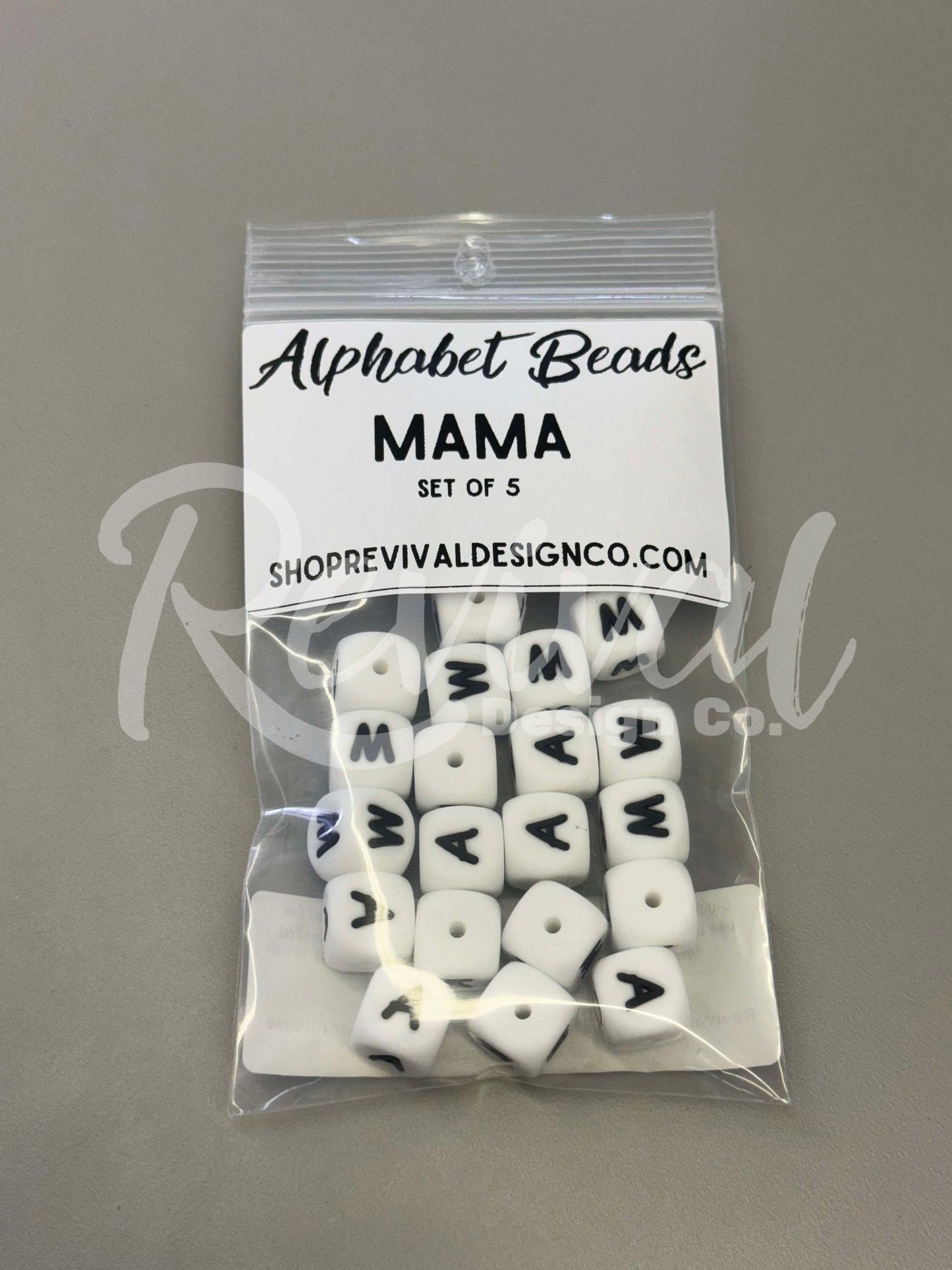 "MAMA" - Silicone Letter Bead Set (PACK OF 5)