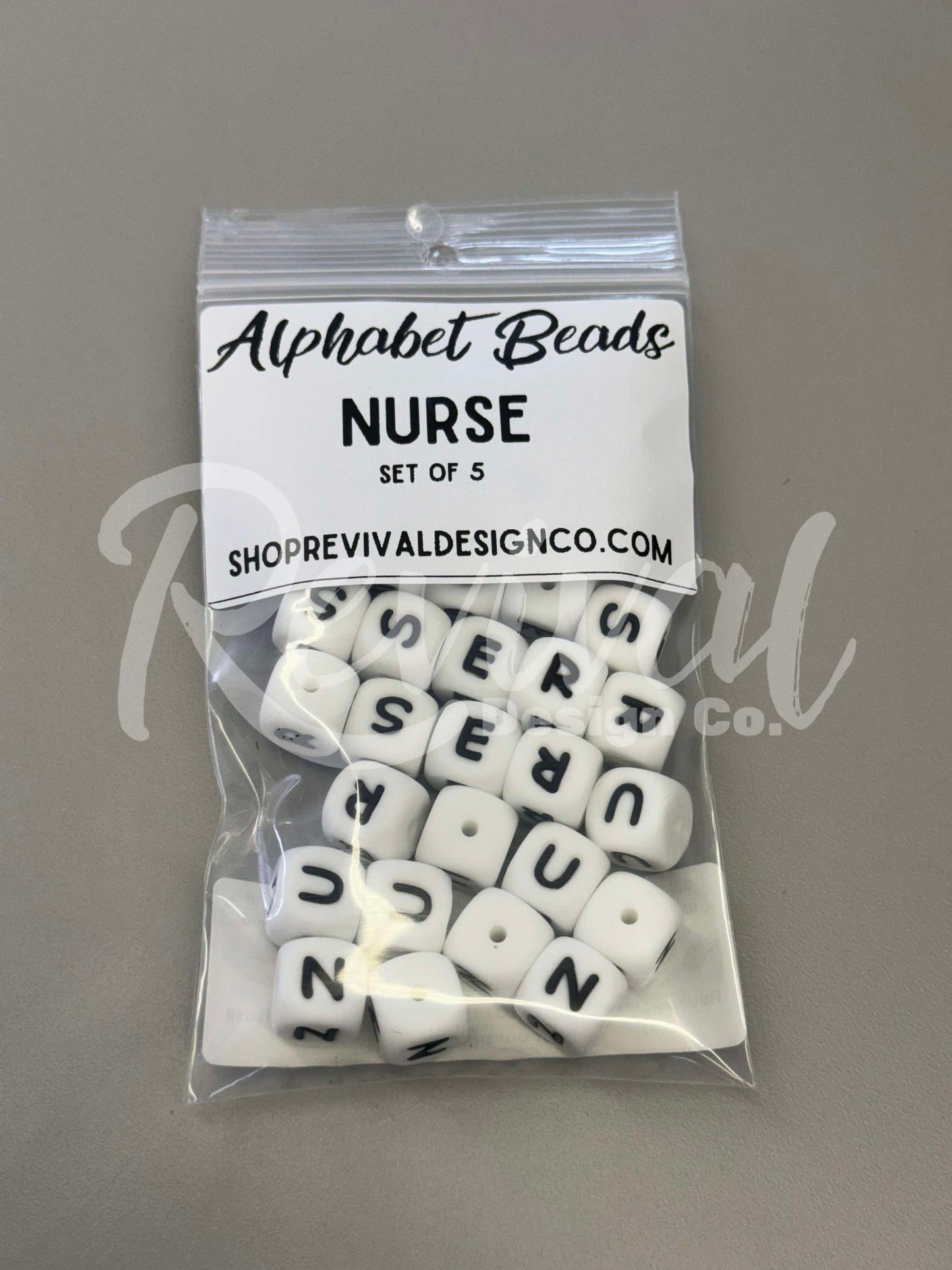 "NURSE" - Silicone Letter Bead Set (PACK OF 5)