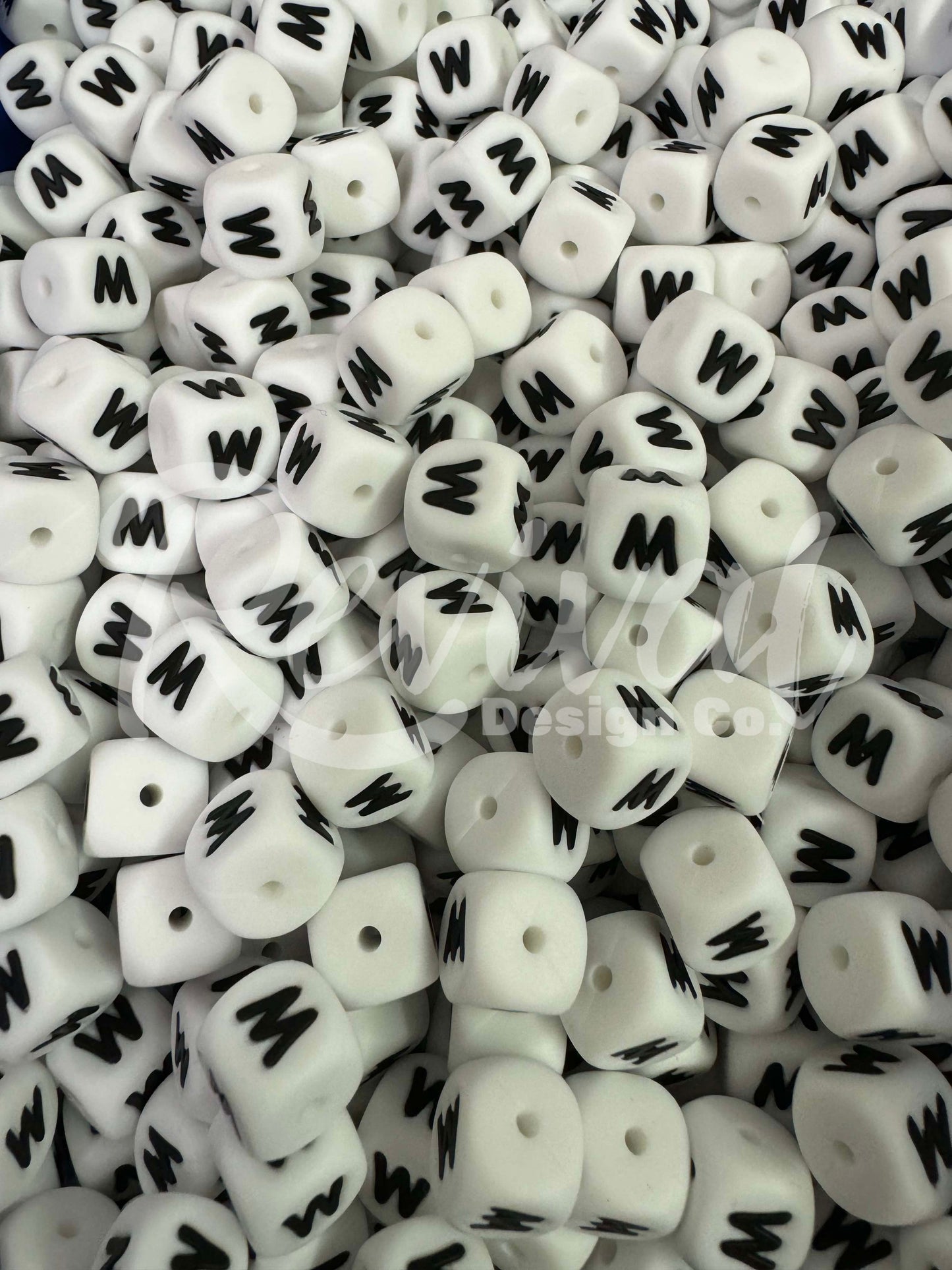 "M" - 12mm Silicone Letter Bead