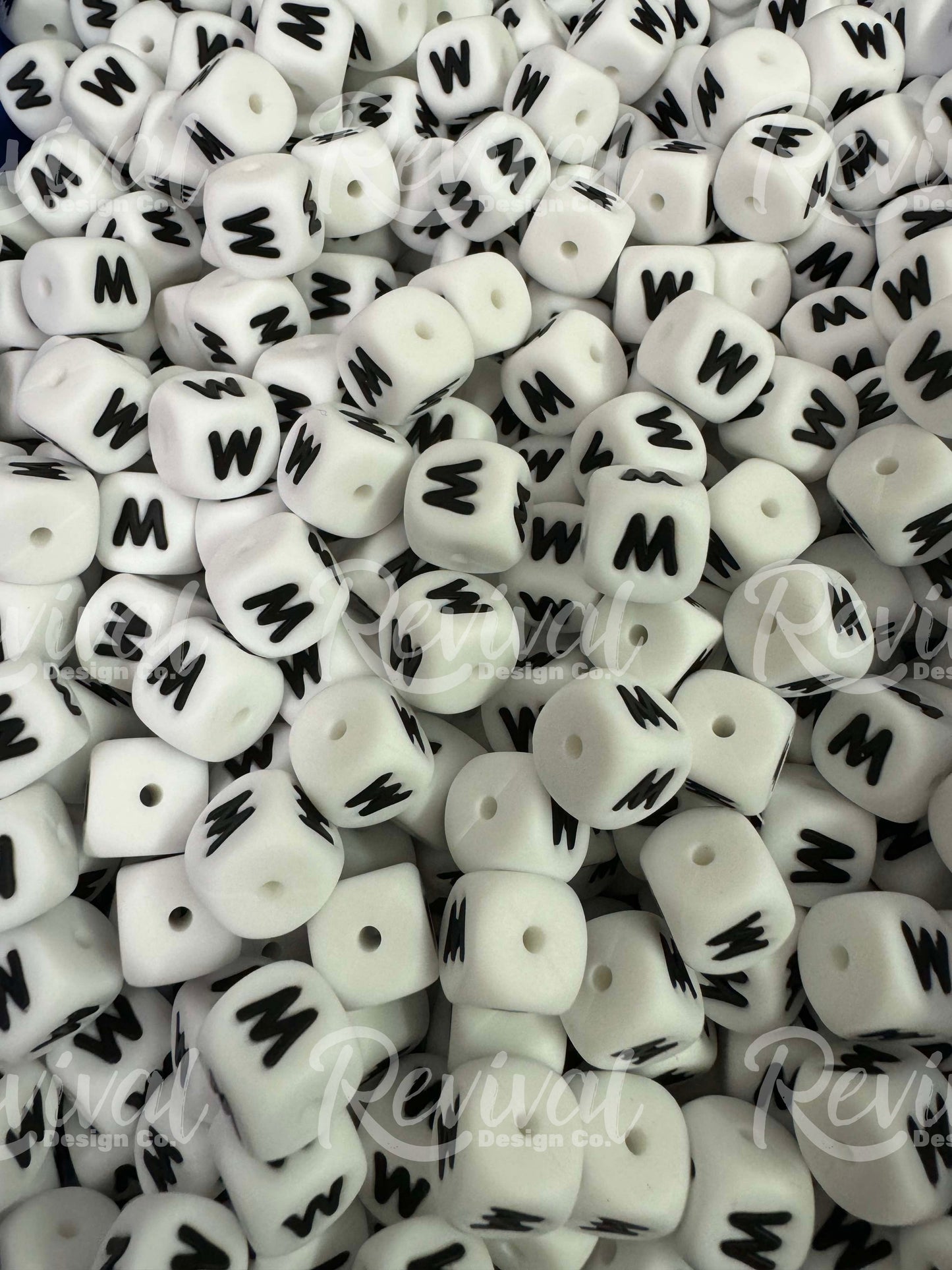 "M" - 12mm Silicone Letter Bead