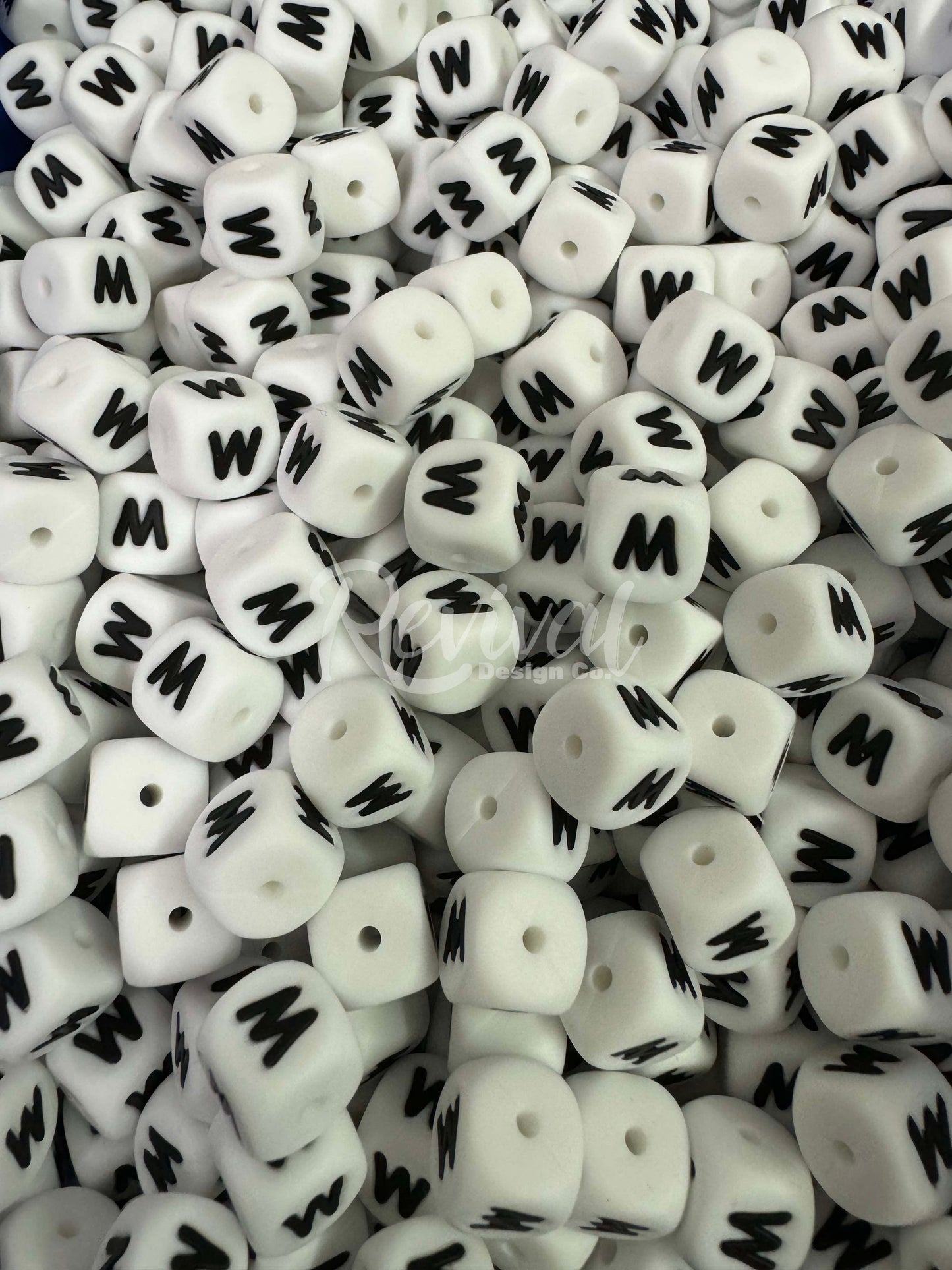 "M" - 12mm Silicone Letter Bead