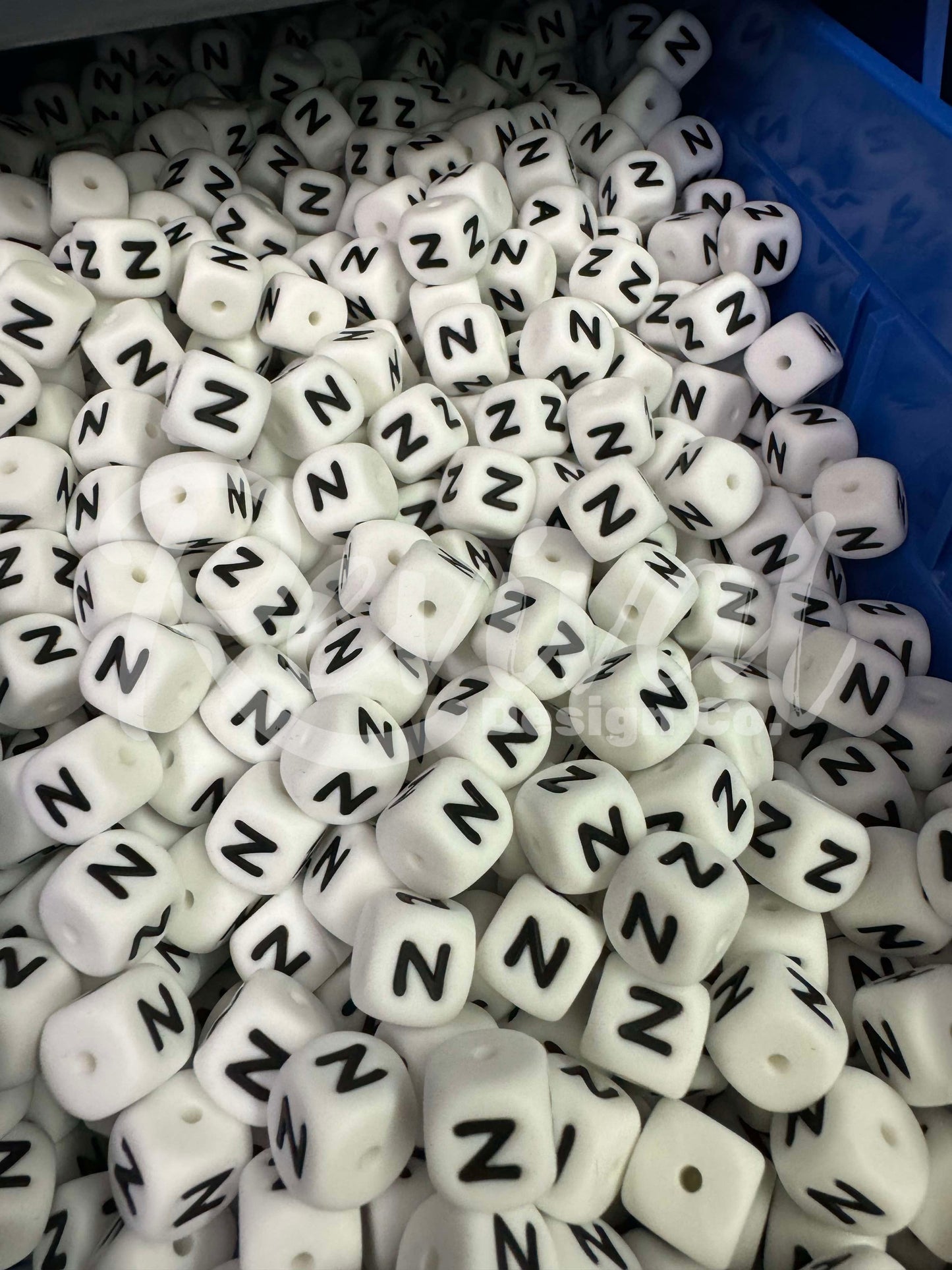 "N" - 12mm Silicone Letter Bead