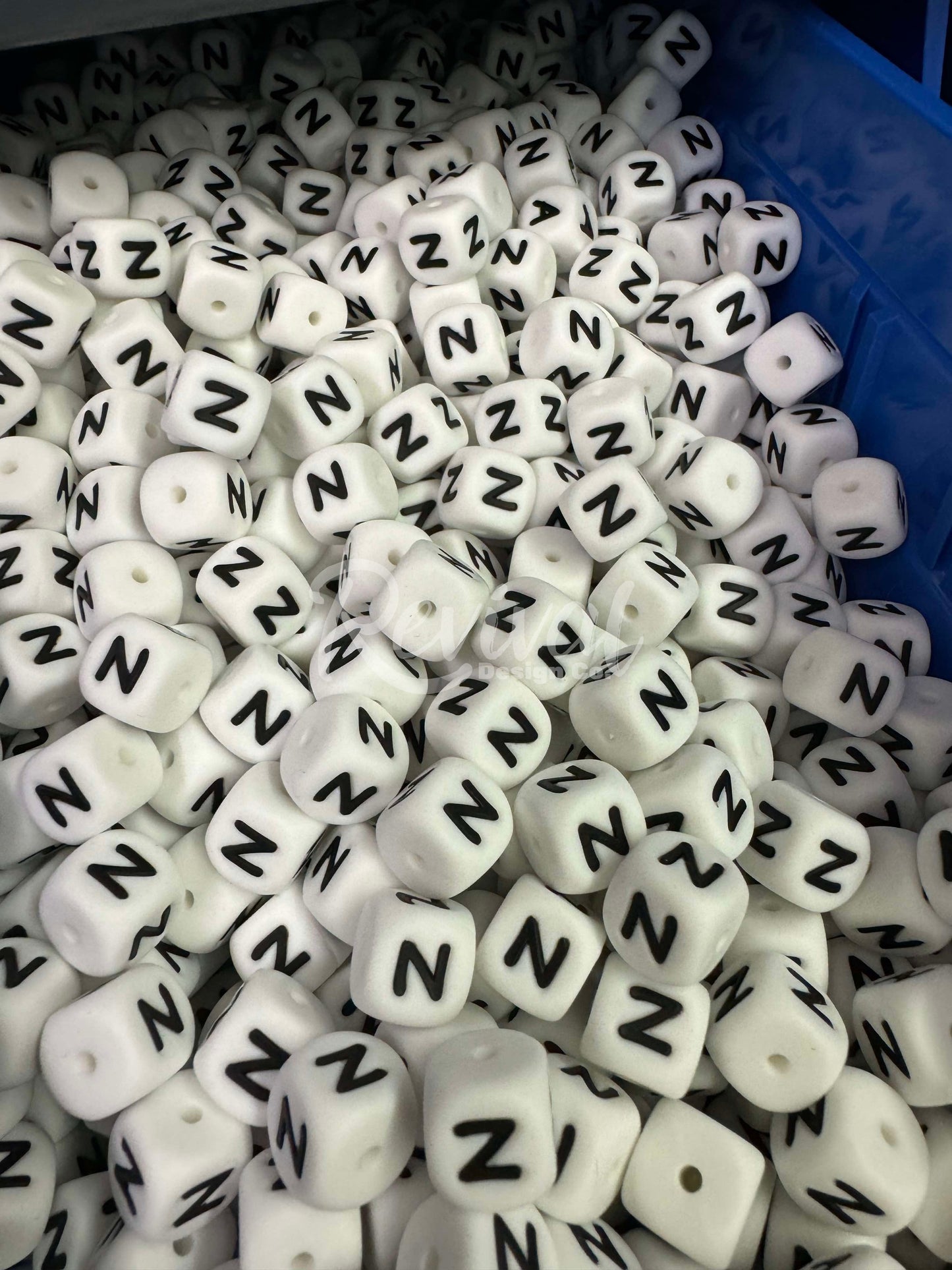 "N" - 12mm Silicone Letter Bead