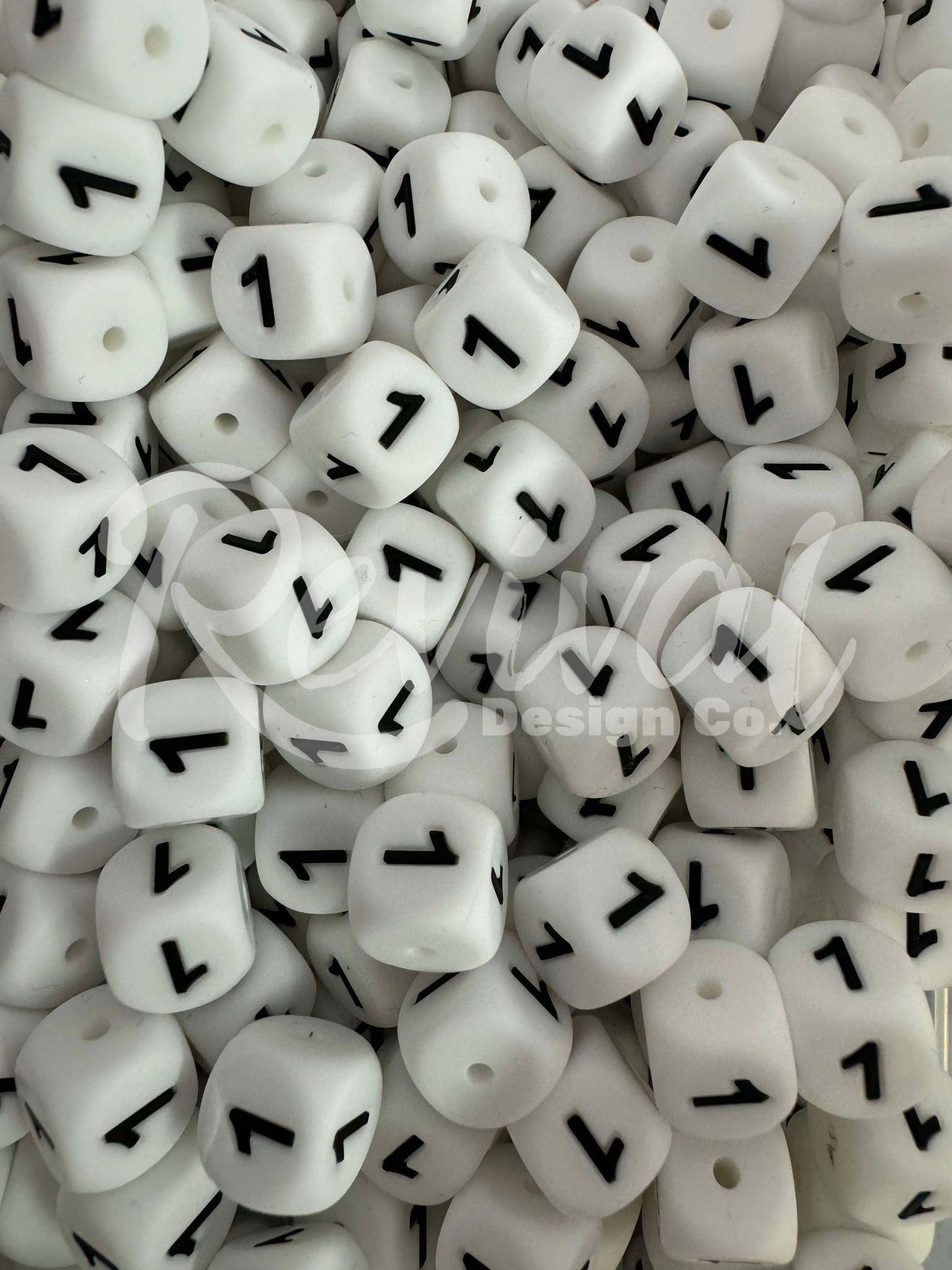 "1" - 12mm Silicone Number Bead