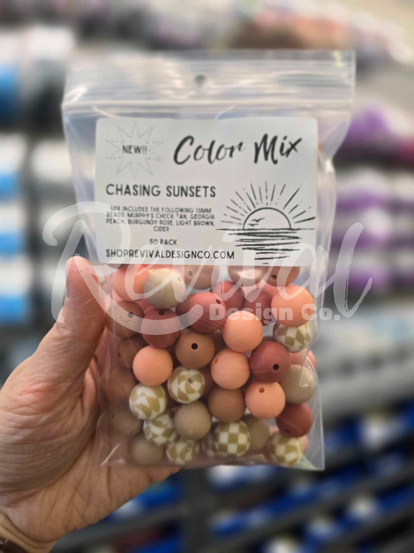 Chasing Sunsets Color Mix - 15mm Silicone Beads - 50 Pack