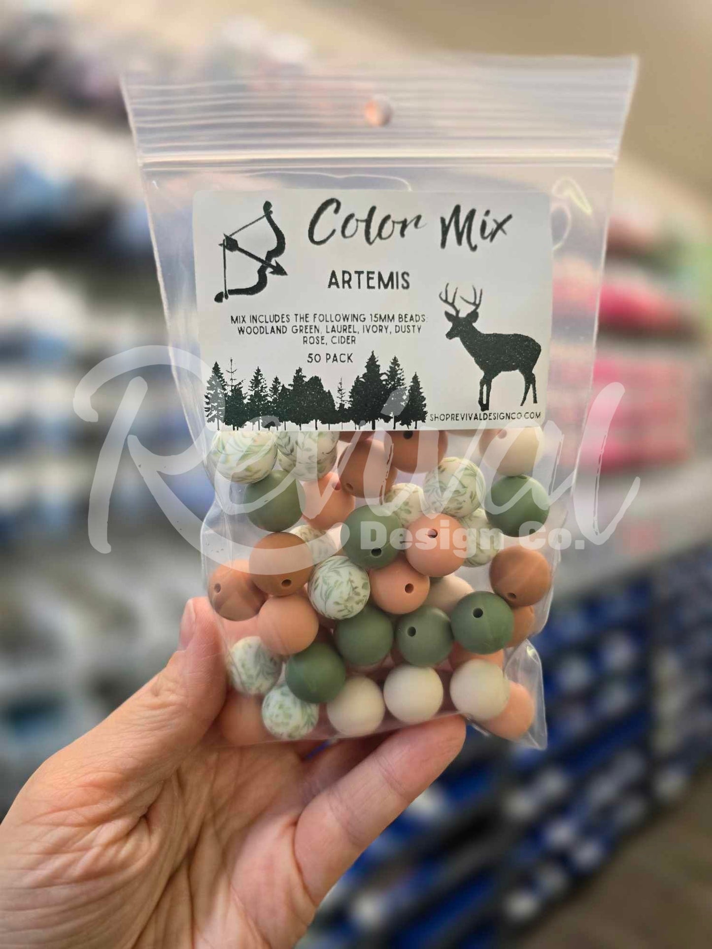 Artemis Color Mix - 15mm Silicone Beads - 50 Pack