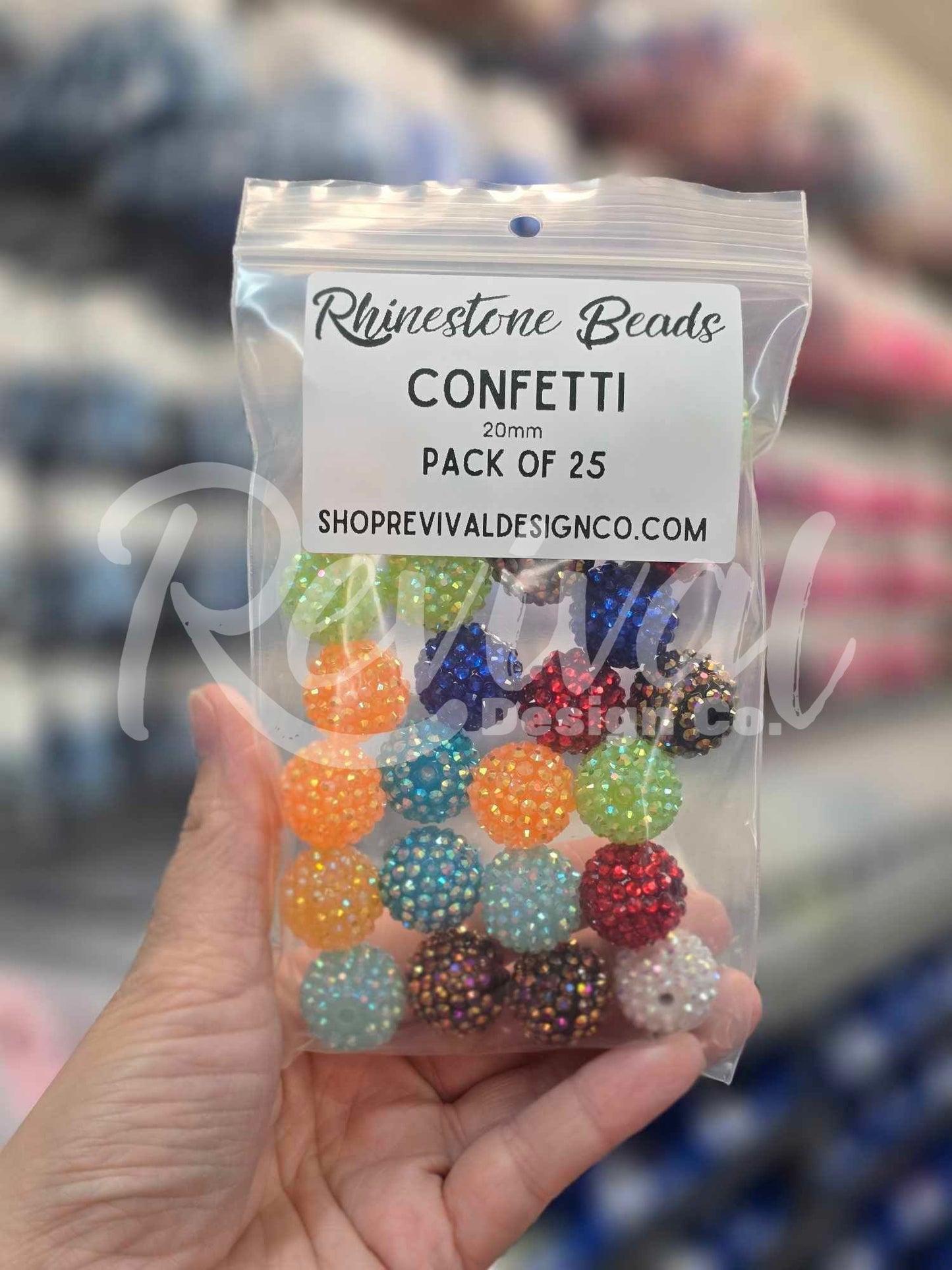 Confetti Mix - Rhinestone Bead Color Mix (25 Pack)