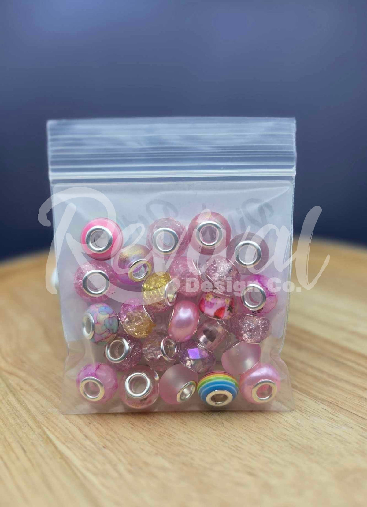 14mm Crackle Spacers - Pink Pony - Pack of 25