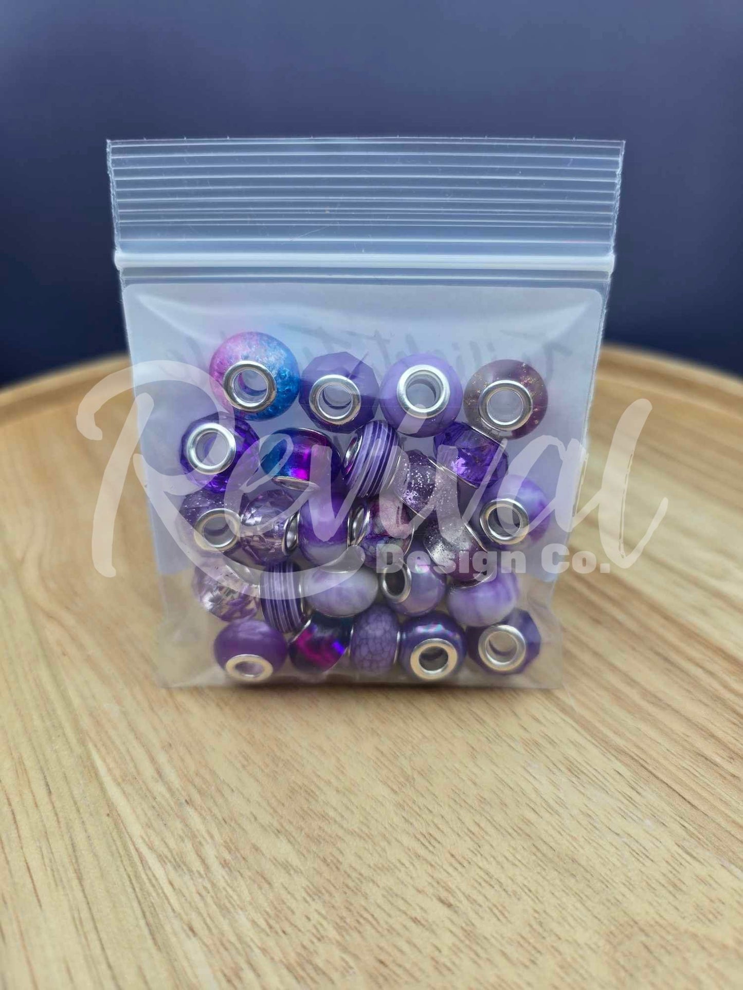 14mm Crackle Spacers - Twilight Twinkle - Pack of 25