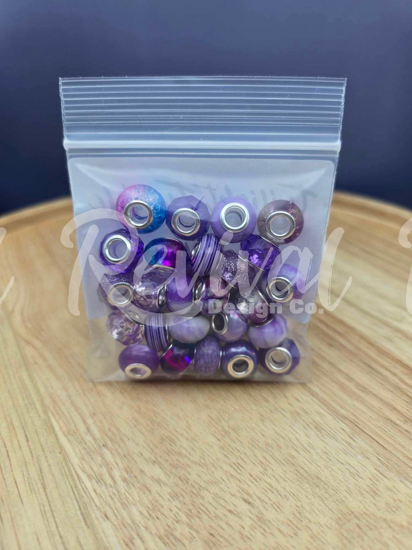 14mm Crackle Spacers - Twilight Twinkle - Pack of 25