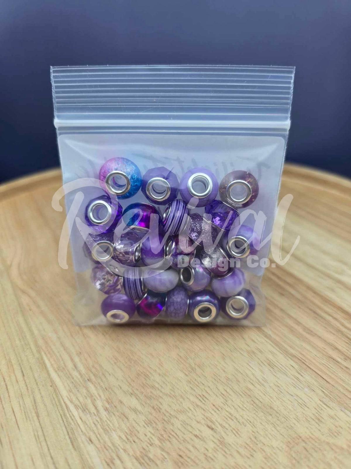 14mm Crackle Spacers - Twilight Twinkle - Pack of 25