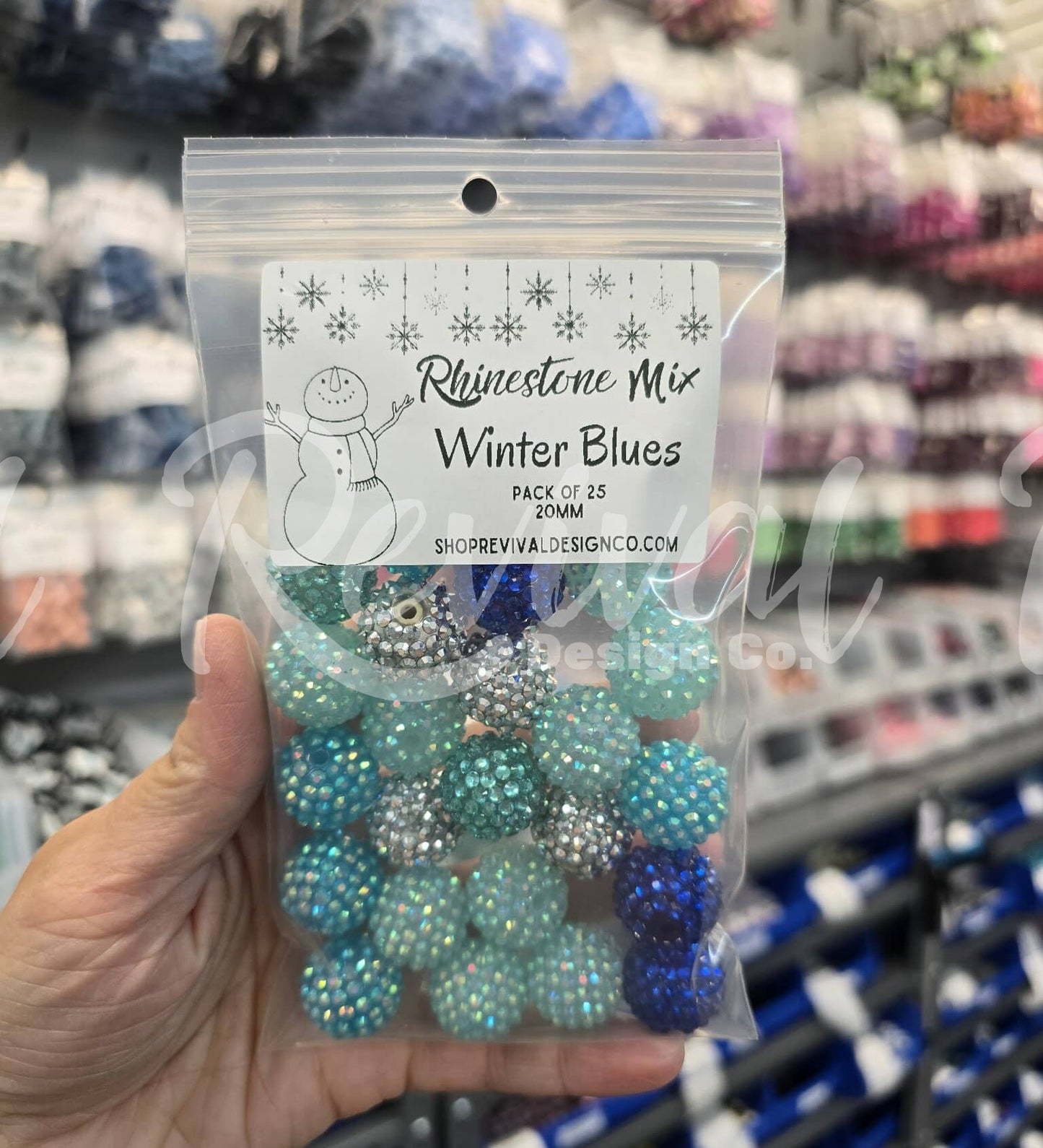 Winter Blues - Rhinestone Bead Color Mix (Pack of 25)