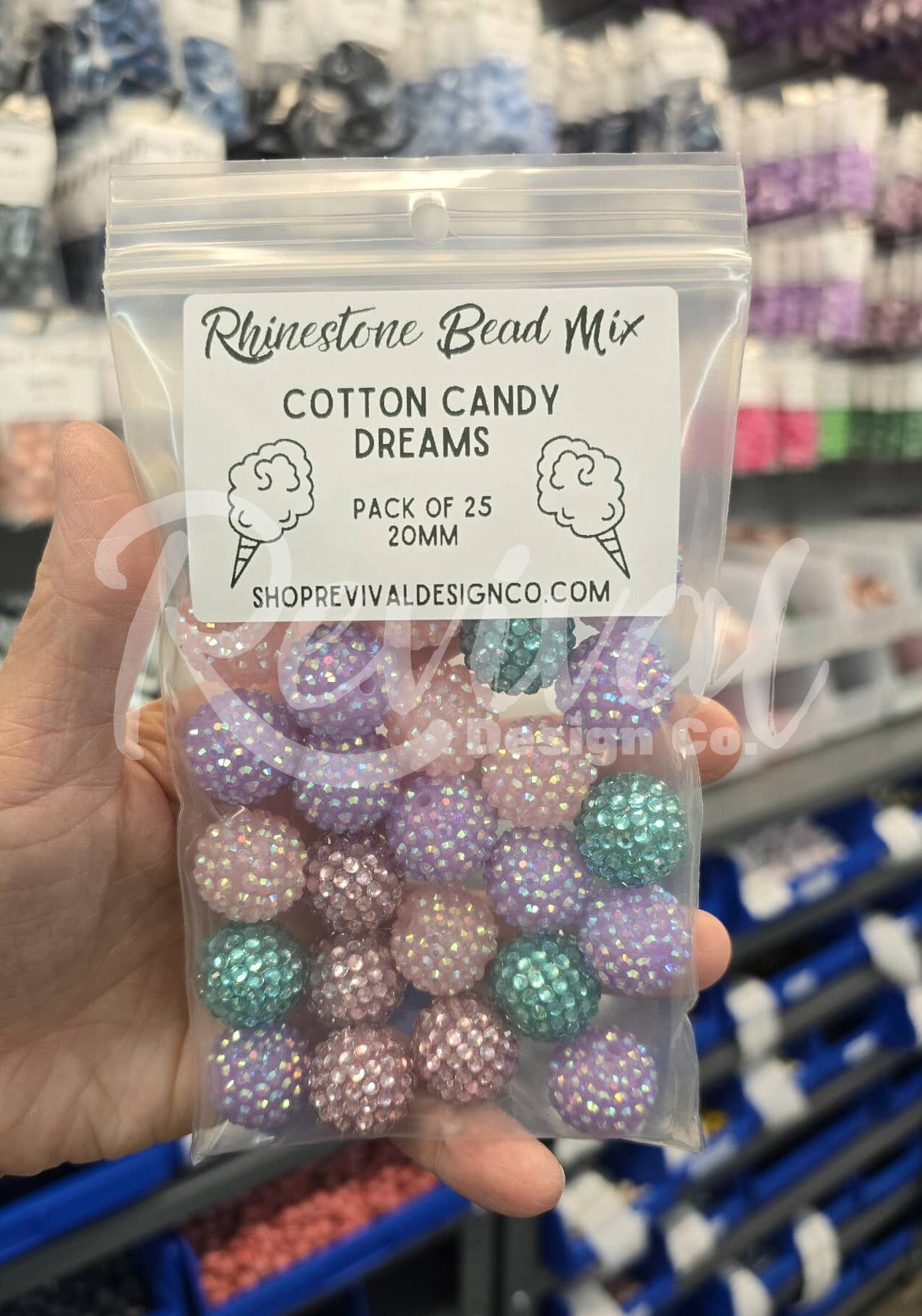 Cotton Candy Dreams - 20mm Rhinestone Bead Color Mix (Pack of 25)