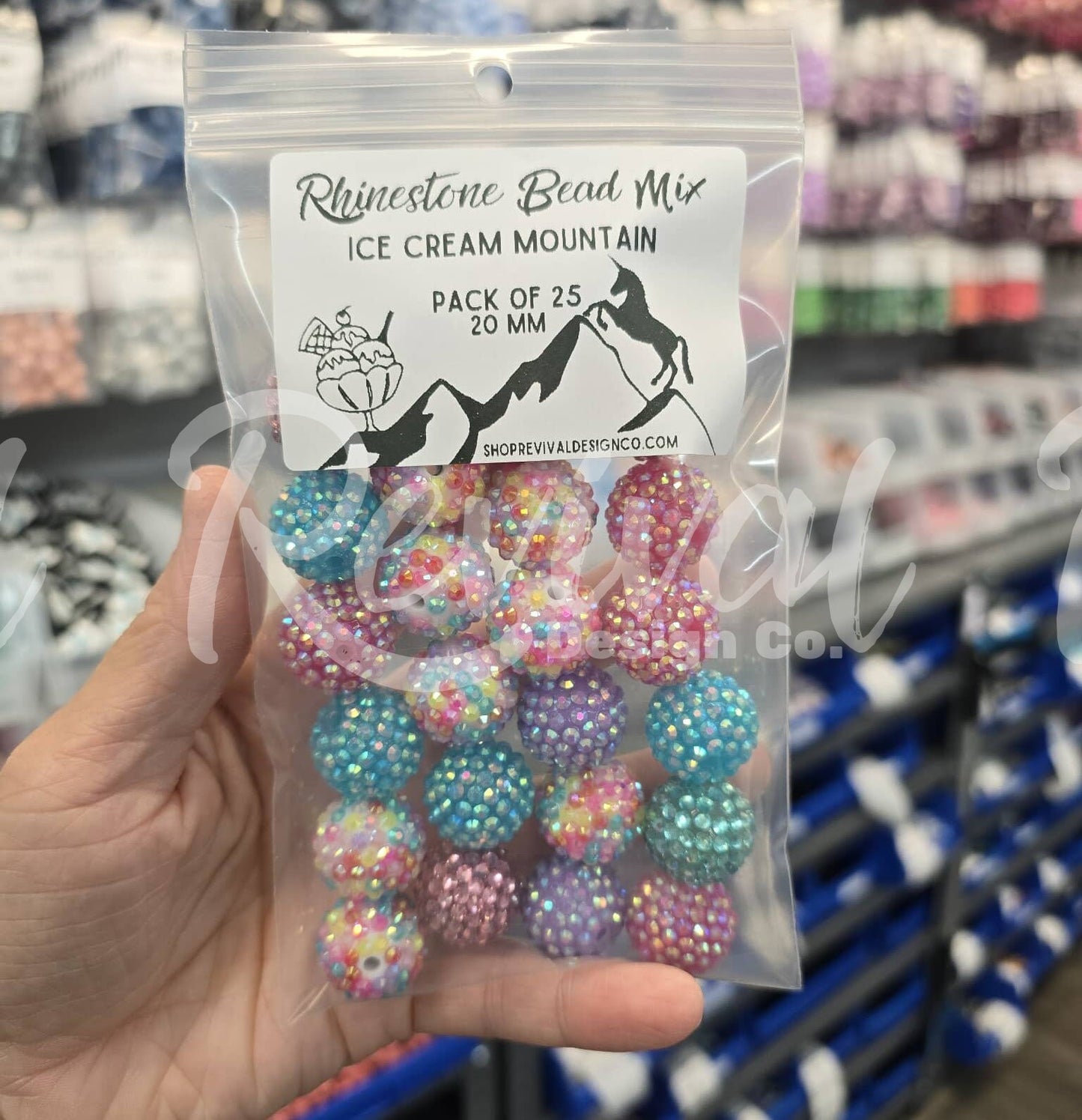 Ice Cream Mountain - Rhinestone Bead Color Mix (Pack of 25)