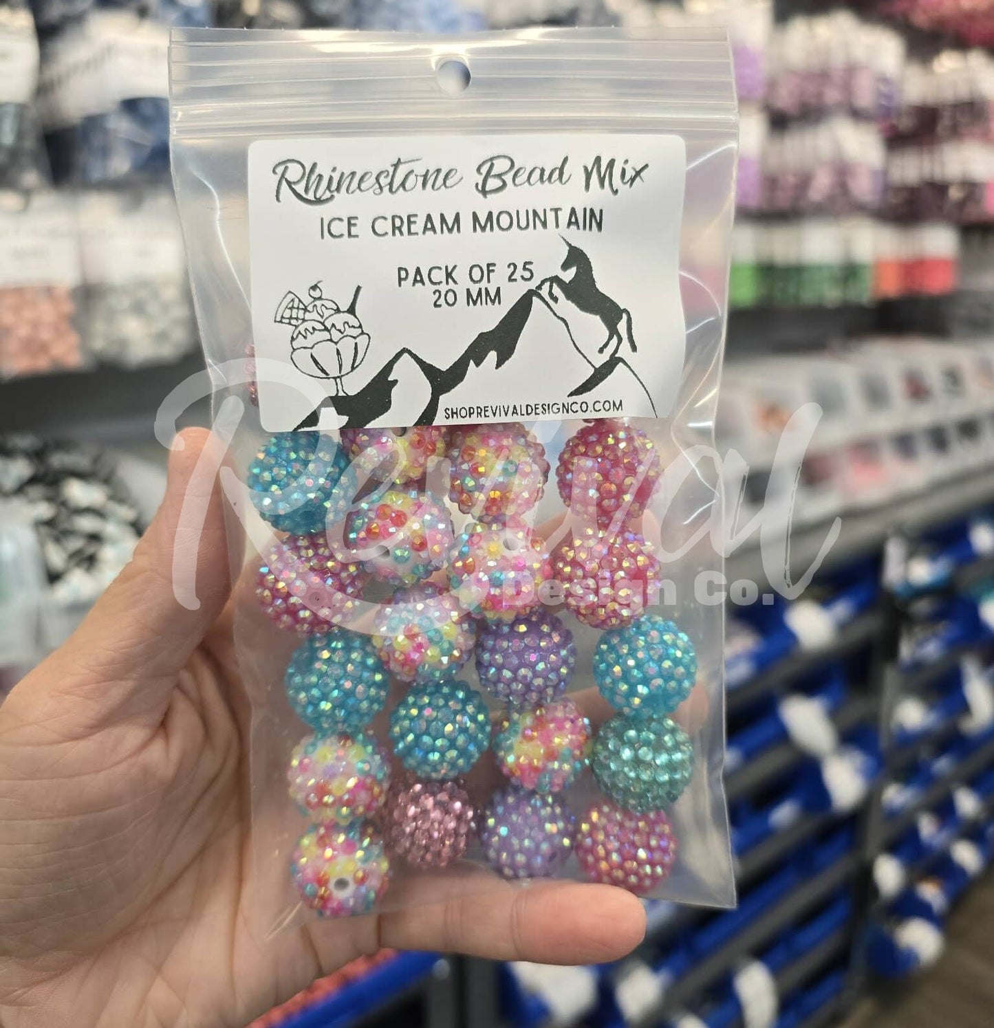 Ice Cream Mountain - Rhinestone Bead Color Mix (Pack of 25)