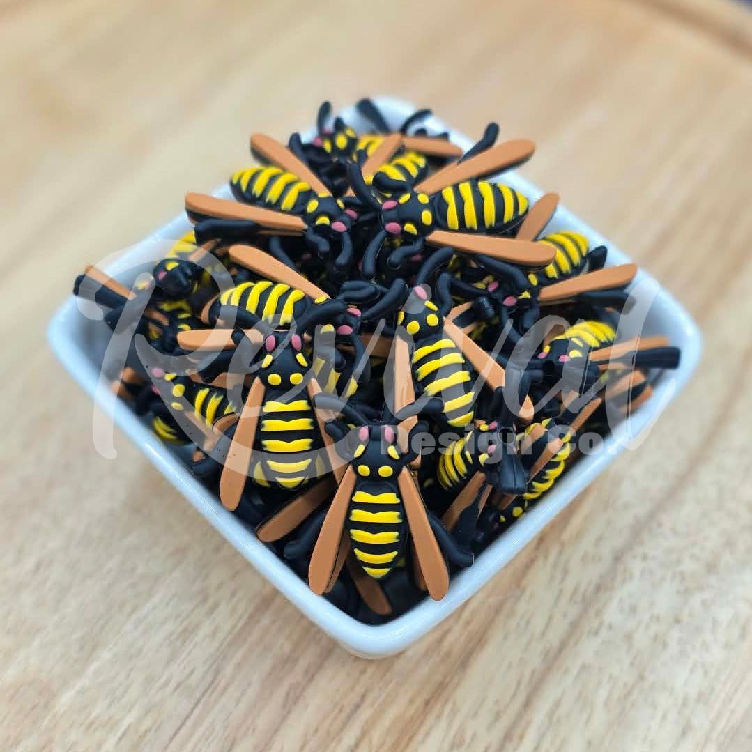 *DISCONTINUING* 3D Yellow Jacket - Silicone Focal Bead