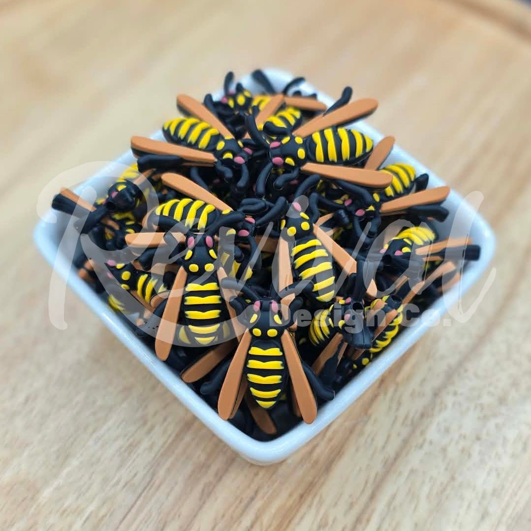 *DISCONTINUING* 3D Yellow Jacket - Silicone Focal Bead