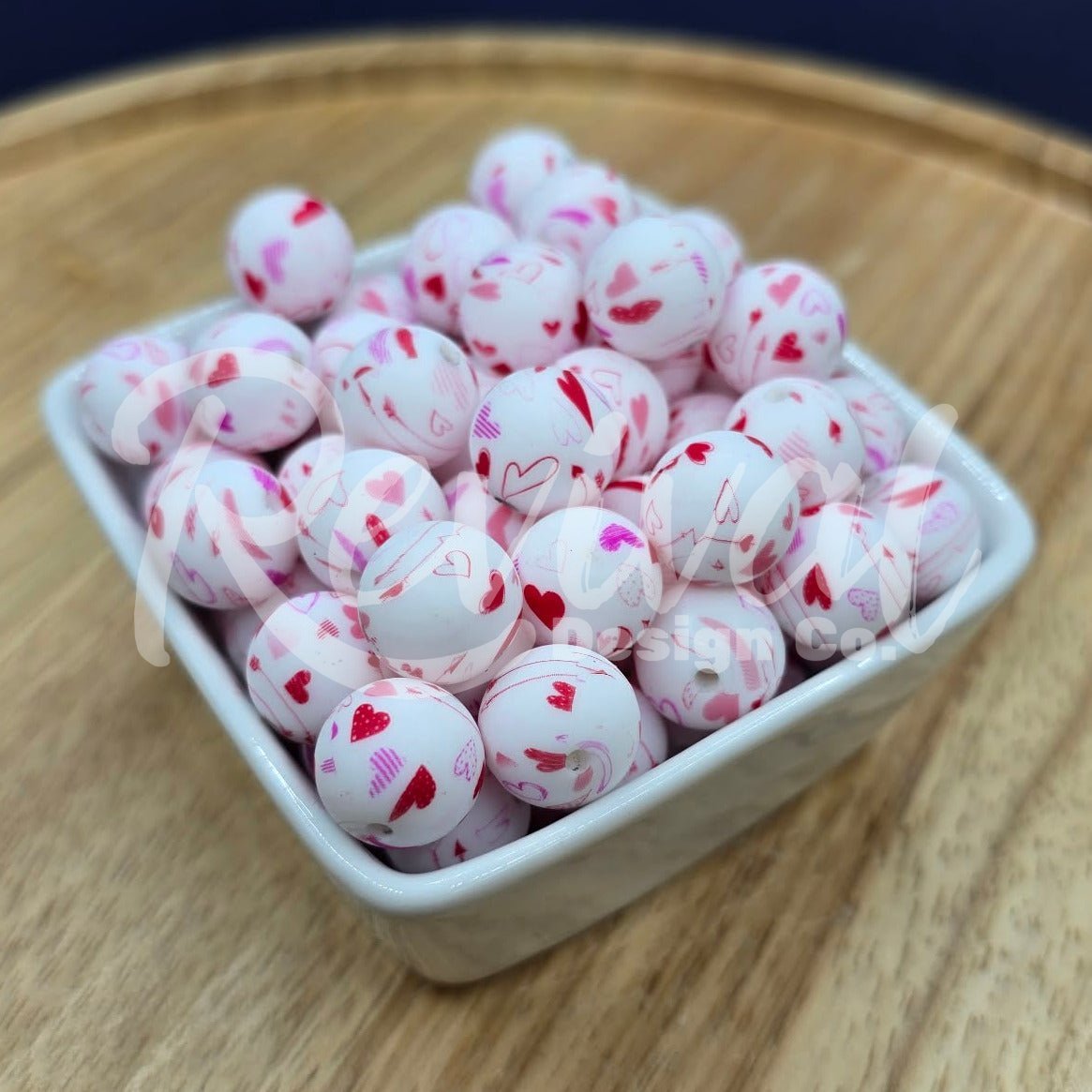 15mm Patterned Silicone Bead - Cupids Arrow