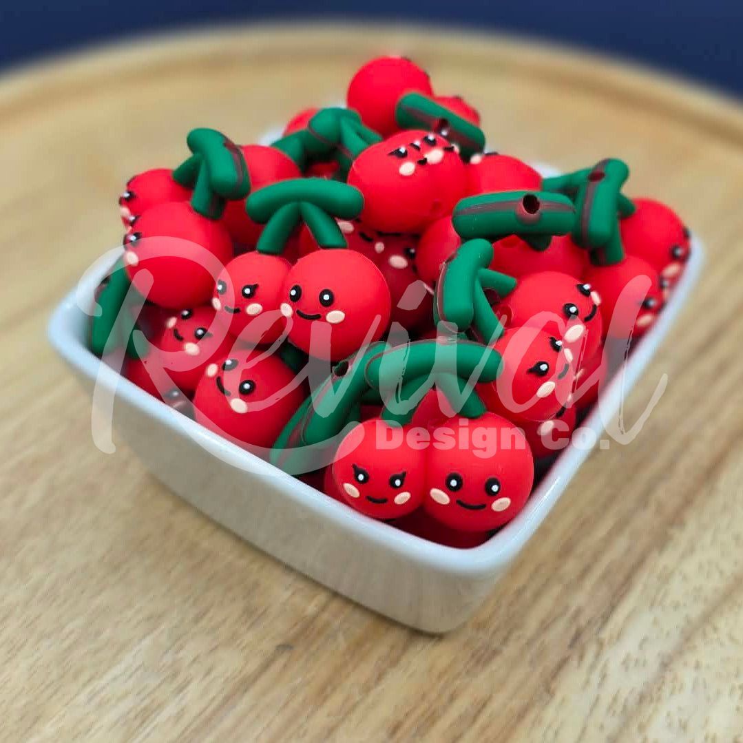3D Cherry - Silicone Focal Bead