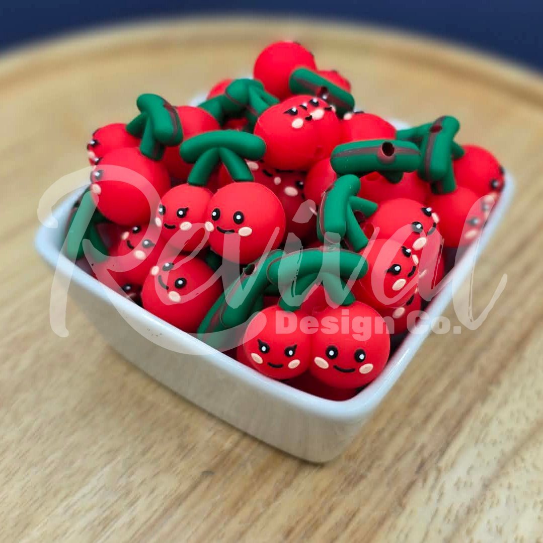 3D Cherry - Silicone Focal Bead